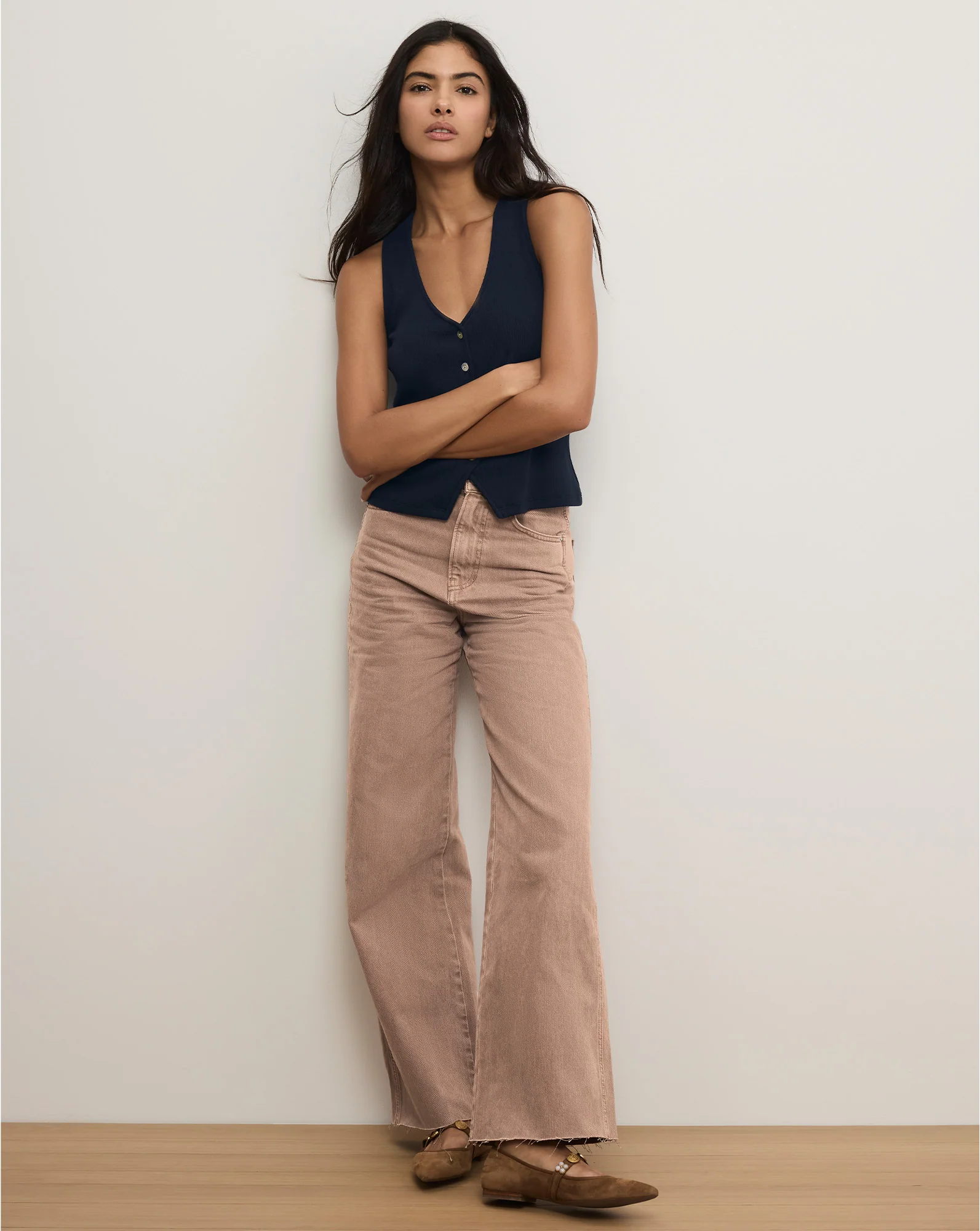 Hoorne Button-Down Tank Top