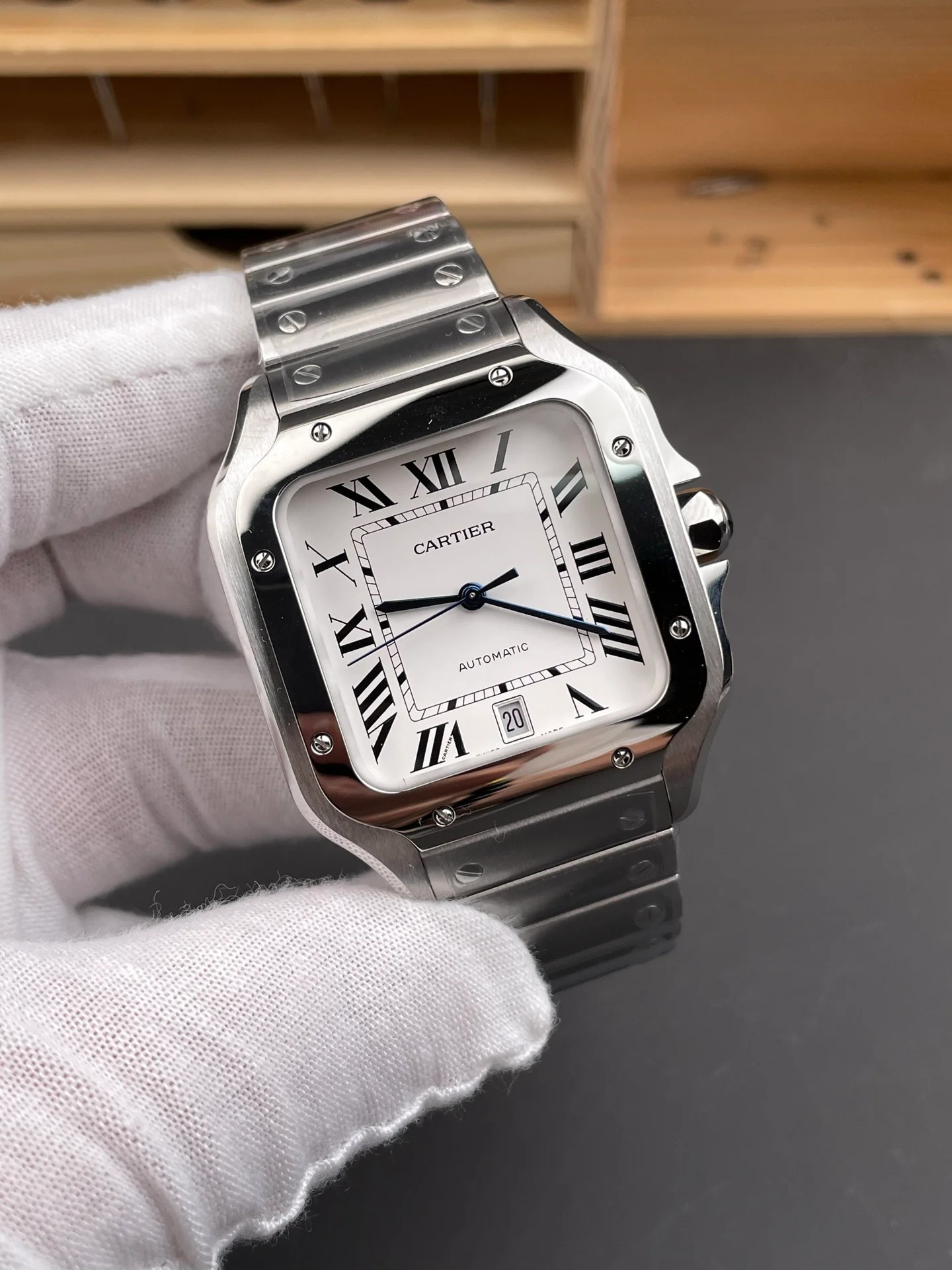 Santos White Dial Men