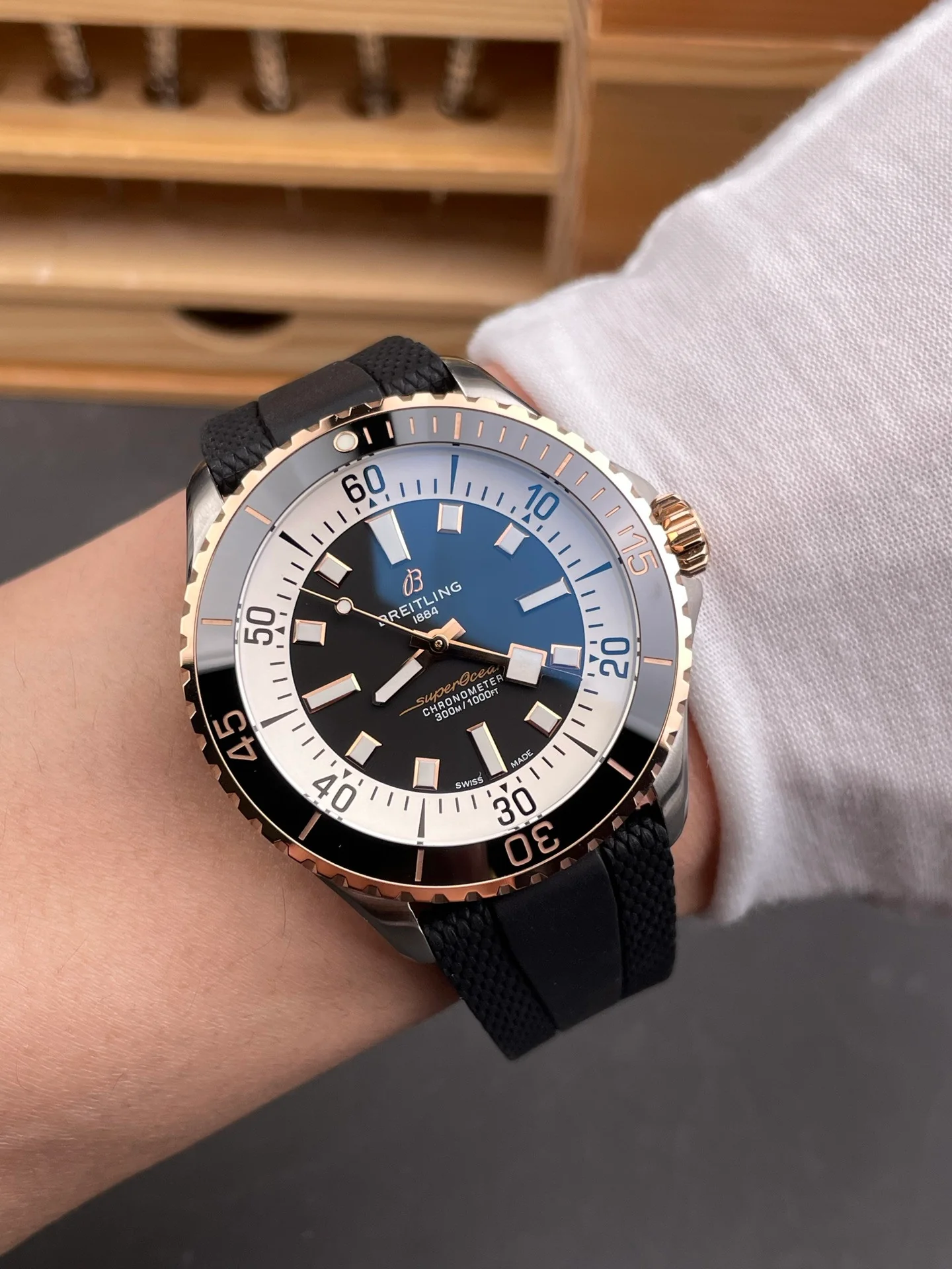 Superocean Two-tone Rose Gold Black Dial