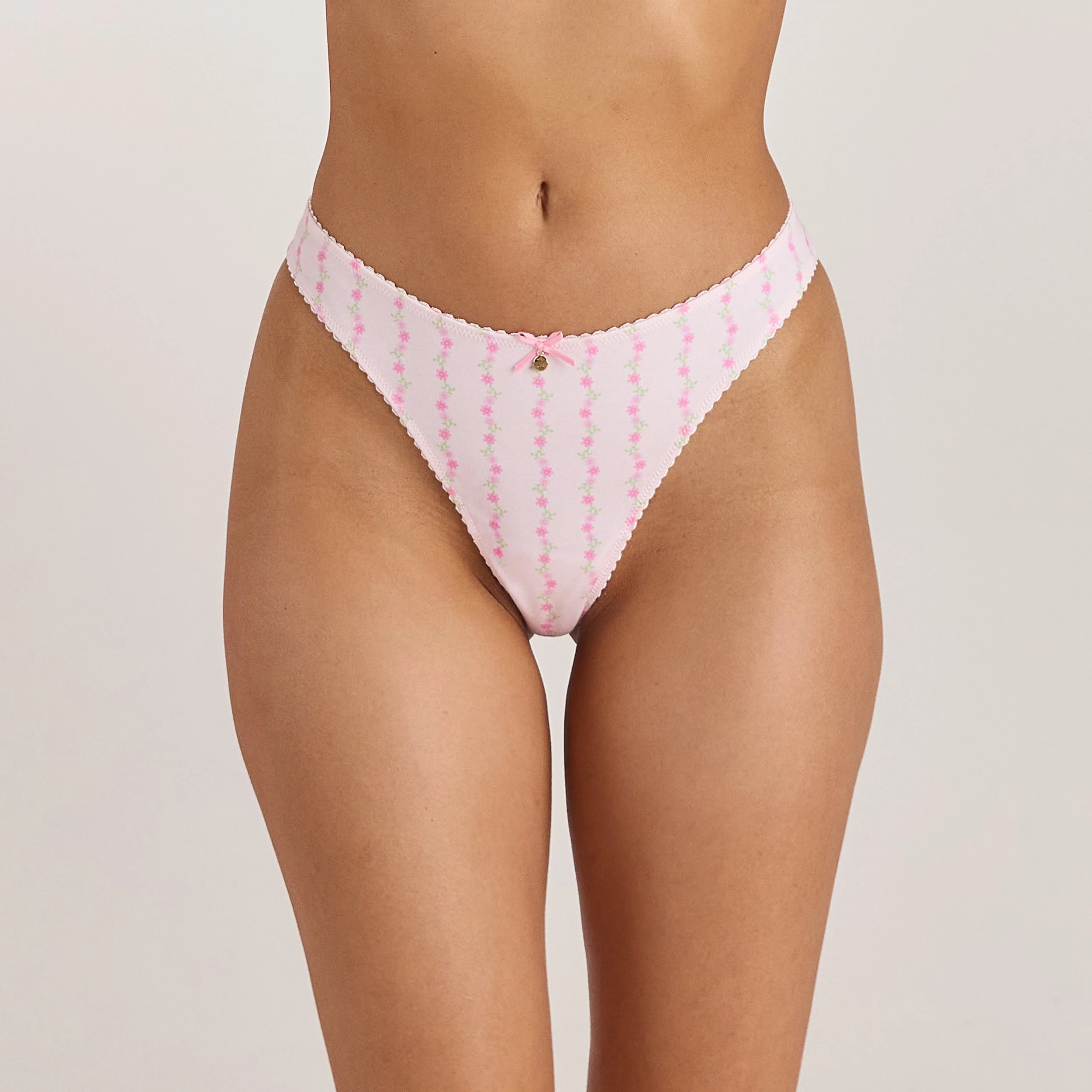 Cotton Kisses Thongs (3-Pack) - Pink Print