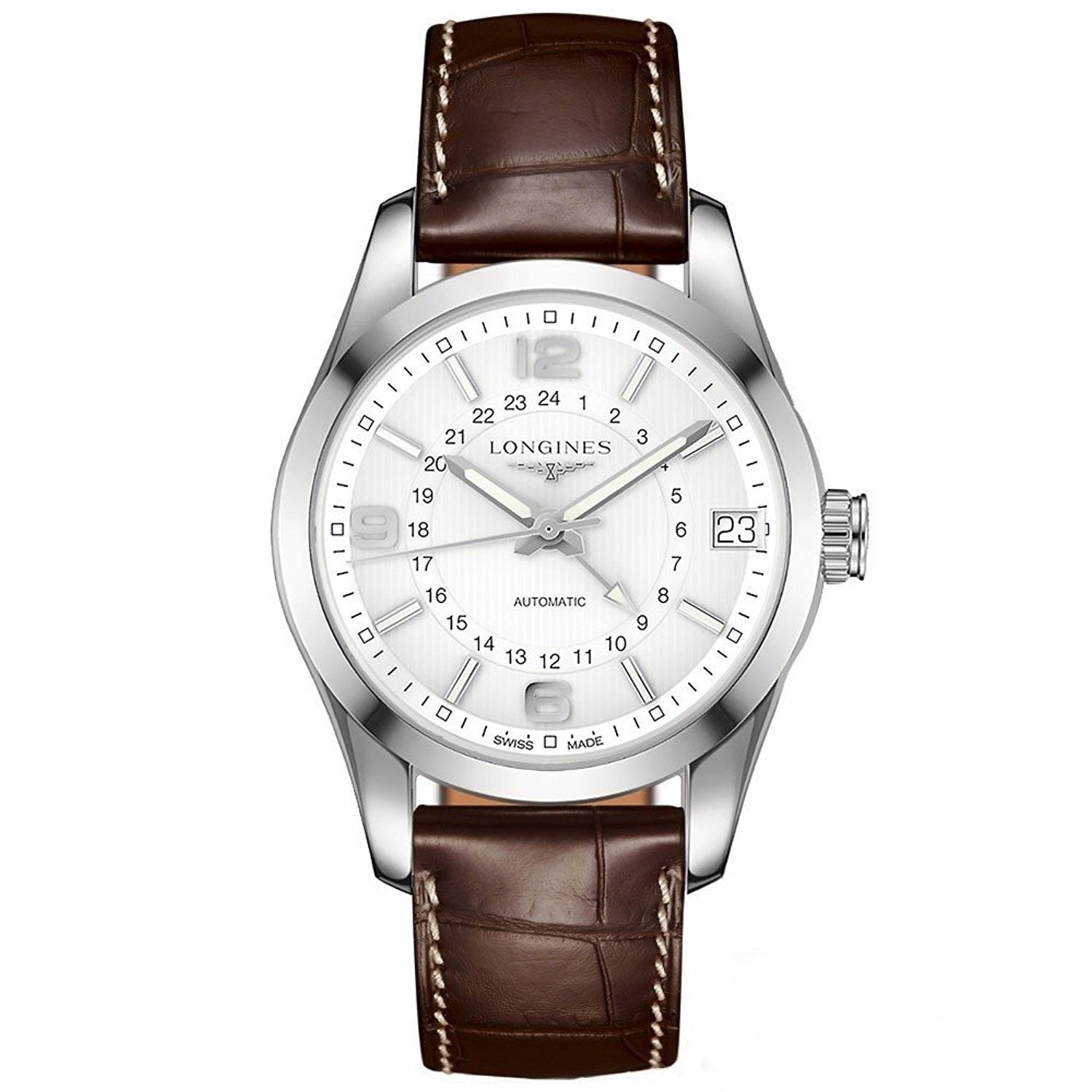 [2026 Mirror Grade]Longines Men's L27994763 Conquest Automatic Brown Leather Watch