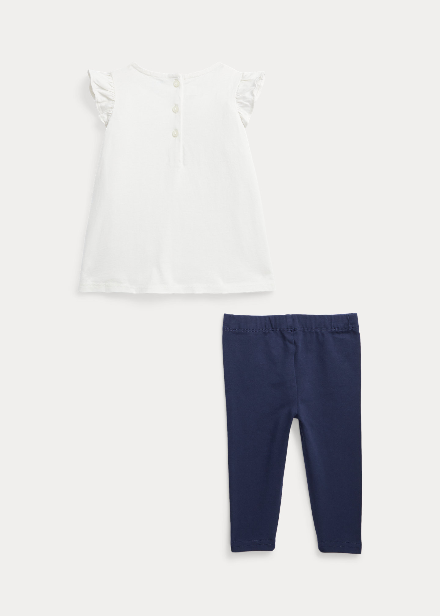 Ruffled Logo Jersey Top & Legging Set