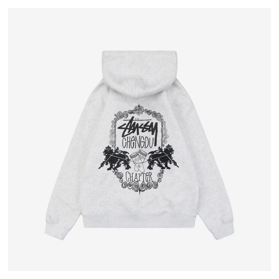 Stussy Chengdu Exclusive Double Lion Print Hooded Sweatshirt
