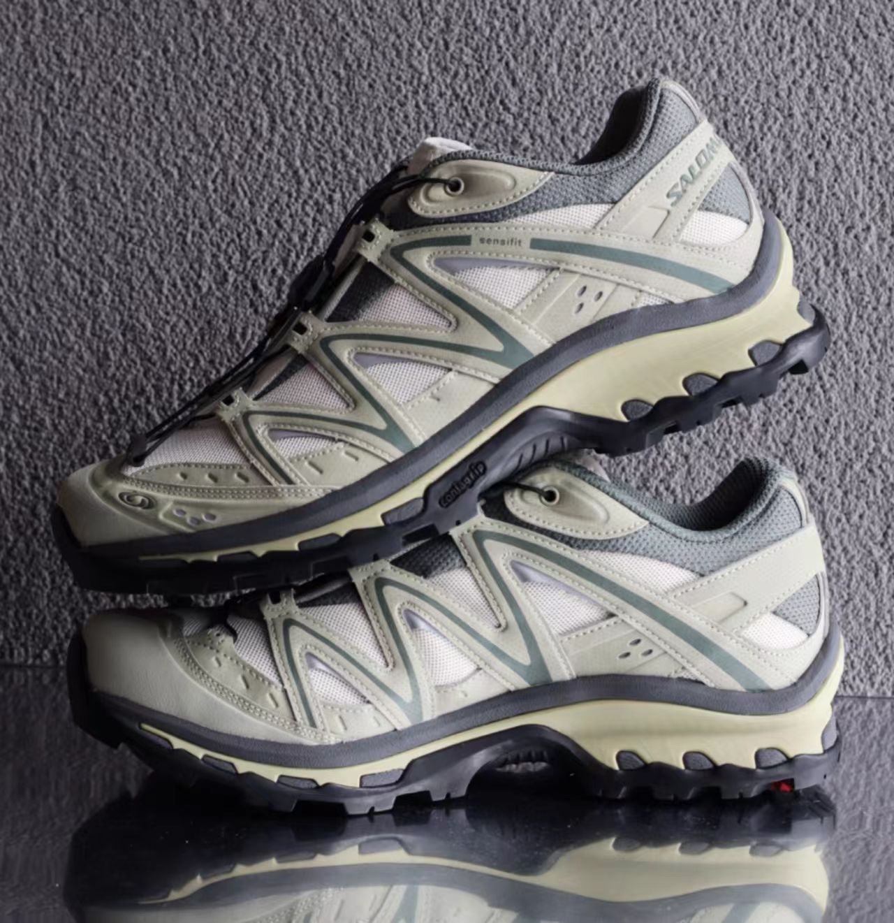 Salomon XA Pro 3D Beige Sage Green Mesh Hiking Shoes
