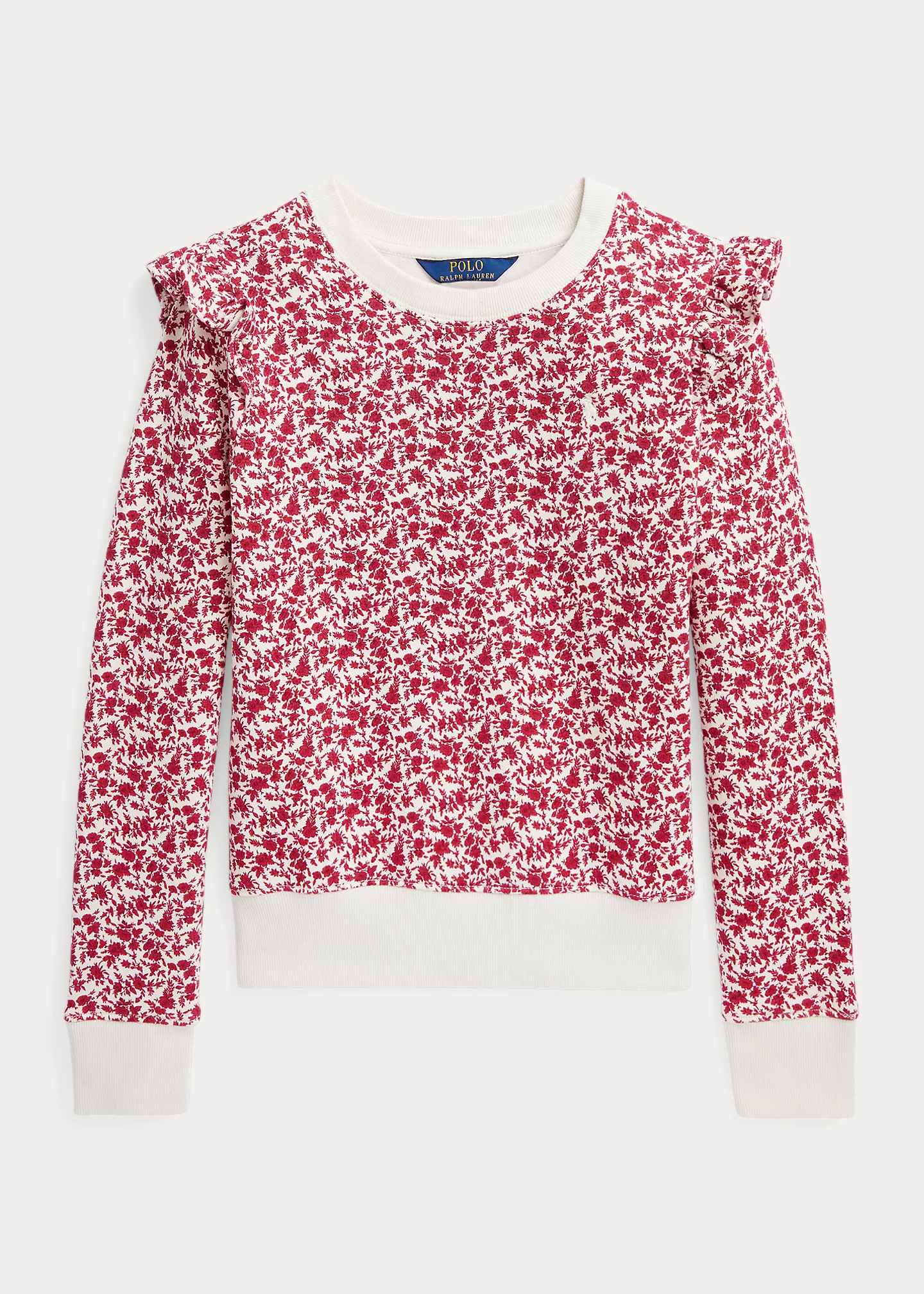 Floral Ruffled Fleece Sweatshirt