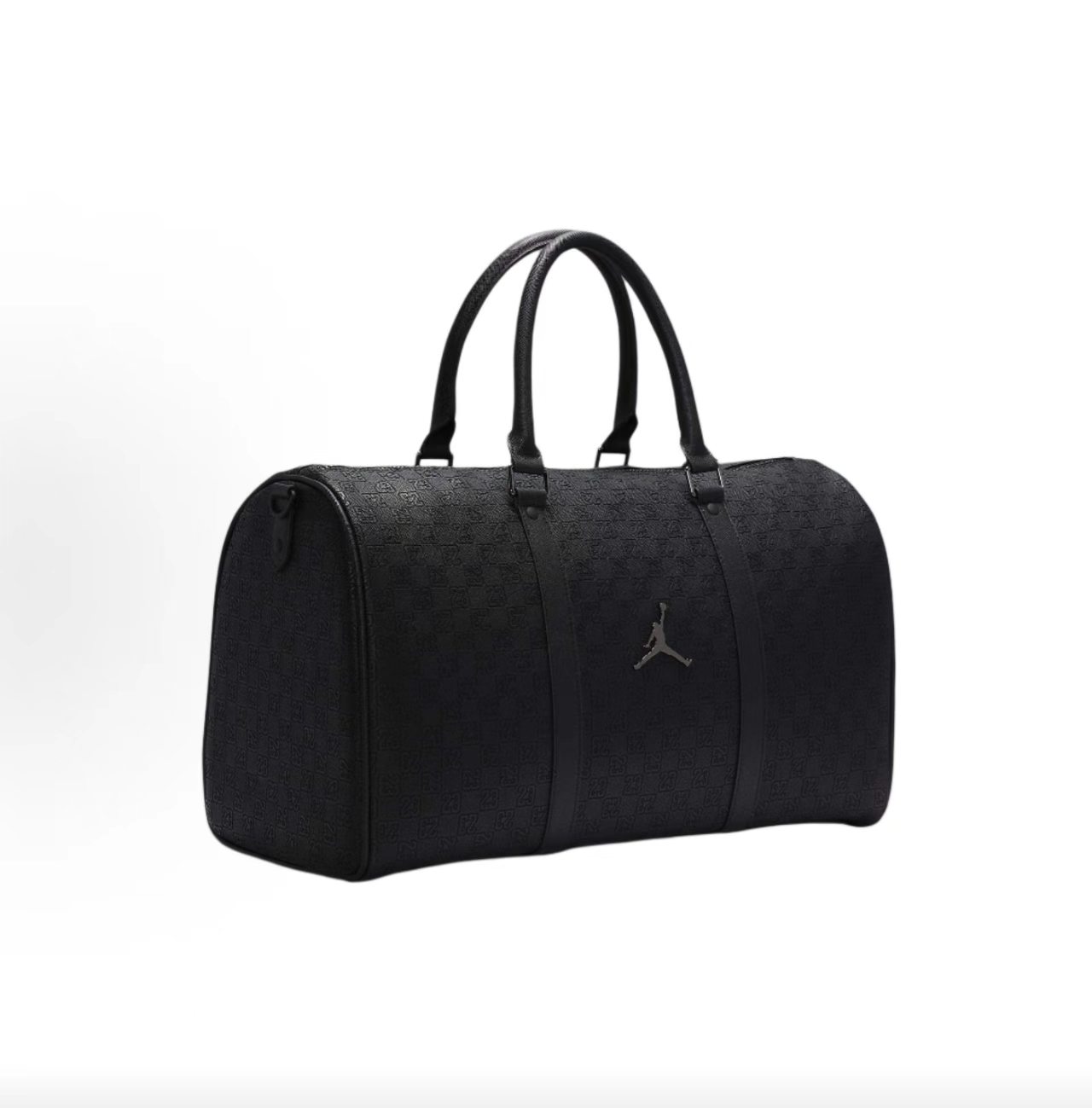 Jordan Allover 23 Monogram Black Leather Large Duffle Crossbody Bag