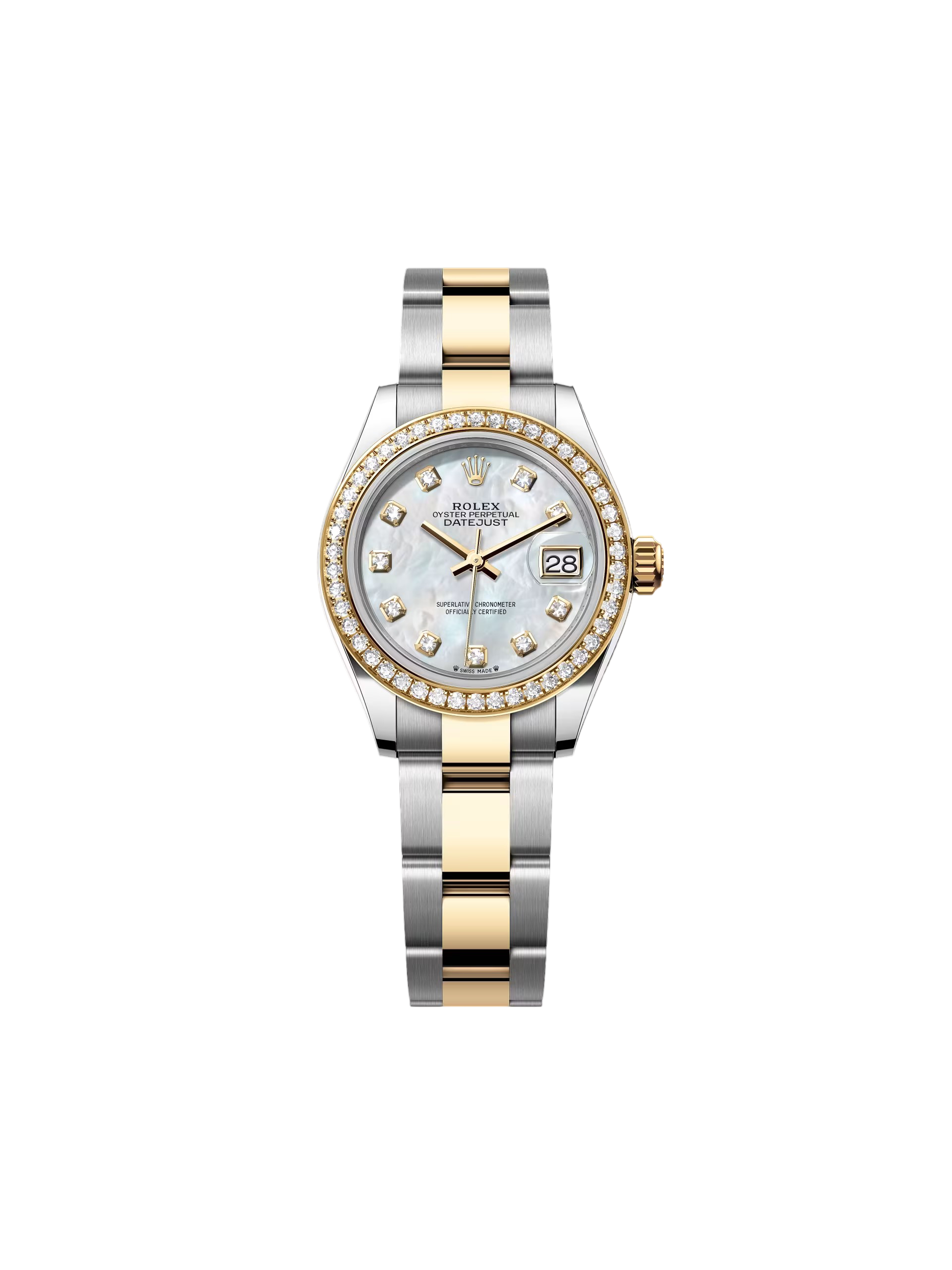 [2026 Mirror Grade]RLX Lady-Datejust 28mm 279383RBR Mother-of-Pearl Dial Yellow Rolesor Oyster Bracelet