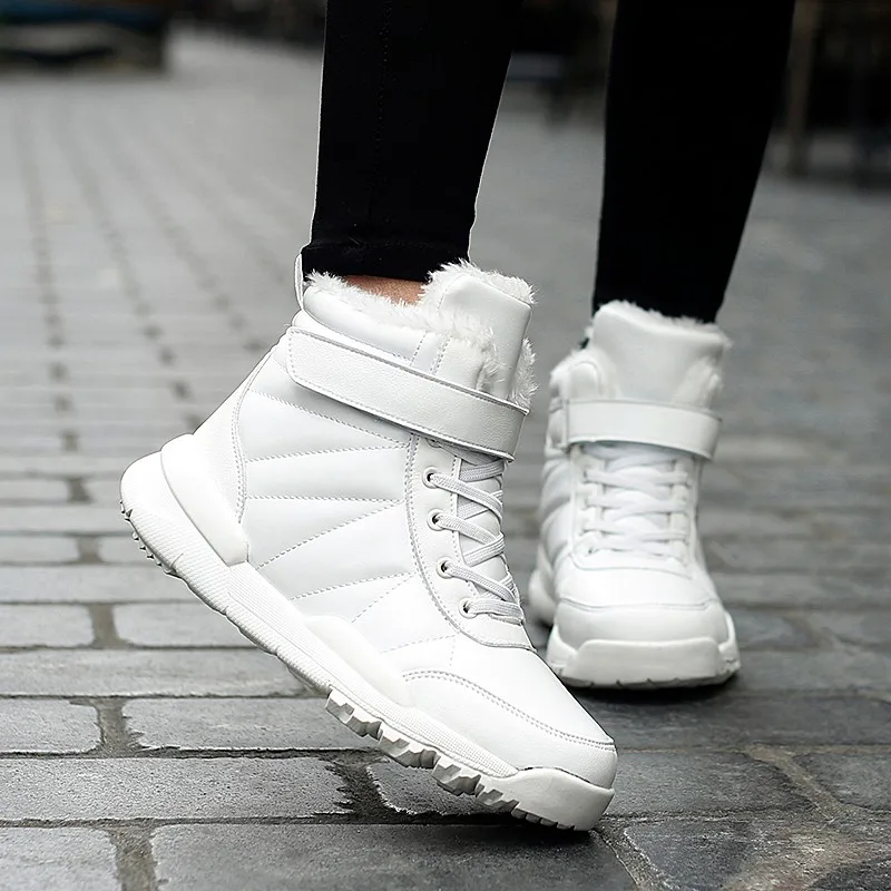 New Waterproof Snow Boots Women Winter Thick Plush Ankle Boots Woman Non Slip Warm Winter Shoes Ladies Leather Boots