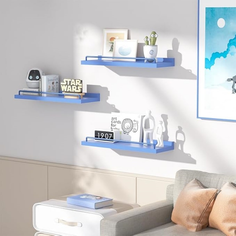 Blue Floating Shelves
