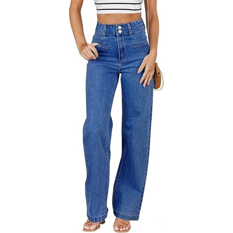 CHICDENLY Women's Jeans High Waisted Straight Leg