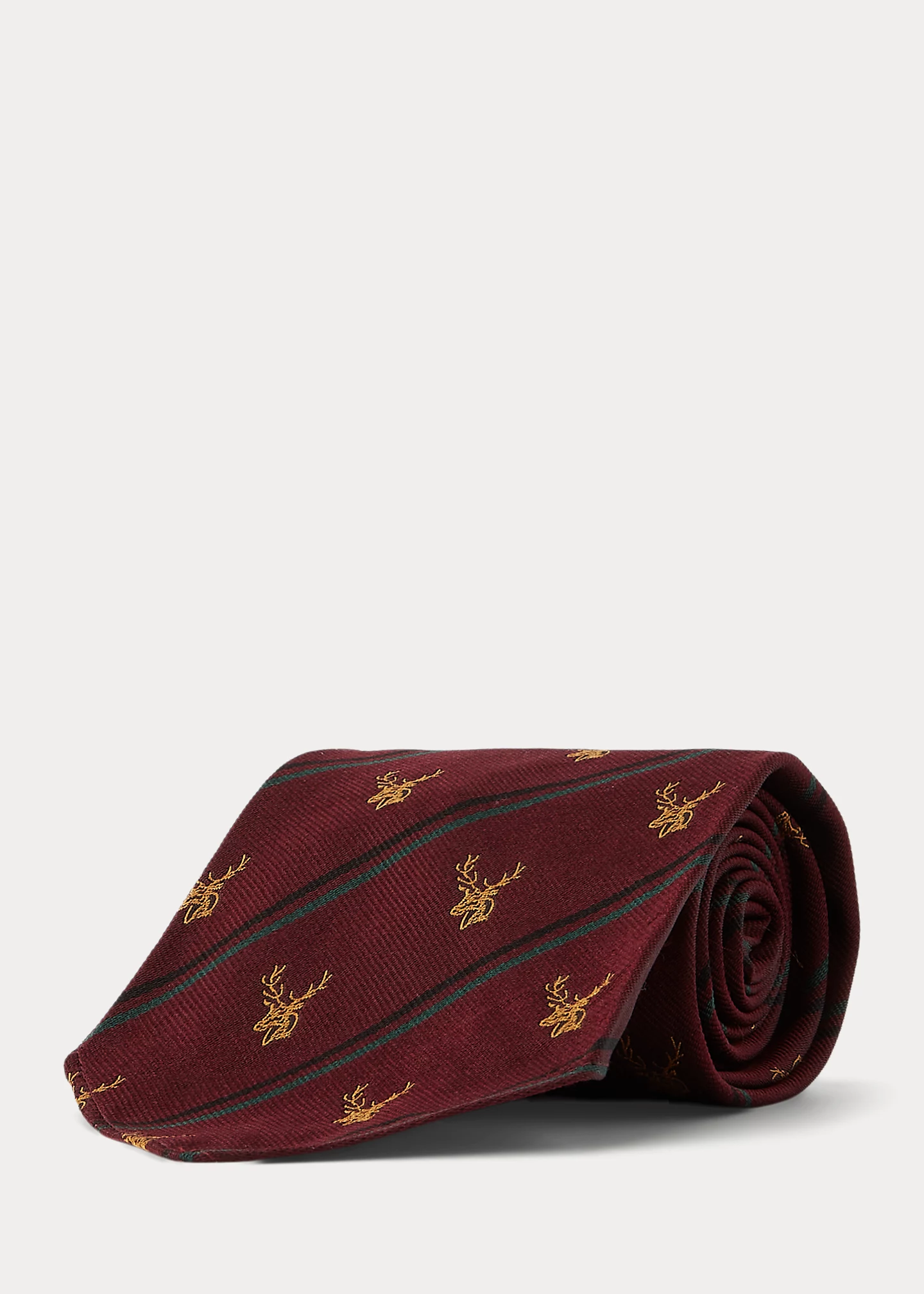 Handmade Stag Striped Silk Tie