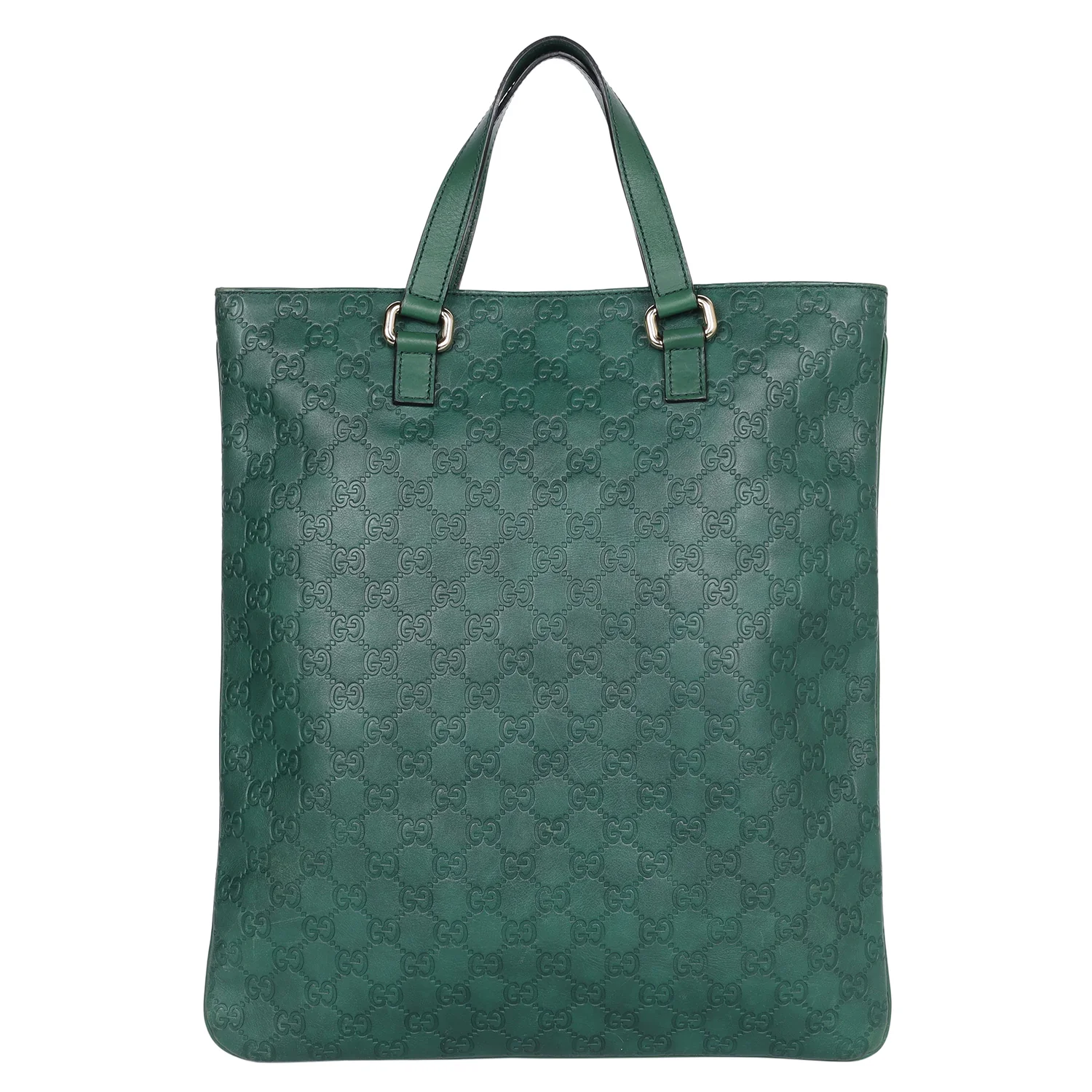 Green Guccissima Leather Slim Tote Bag