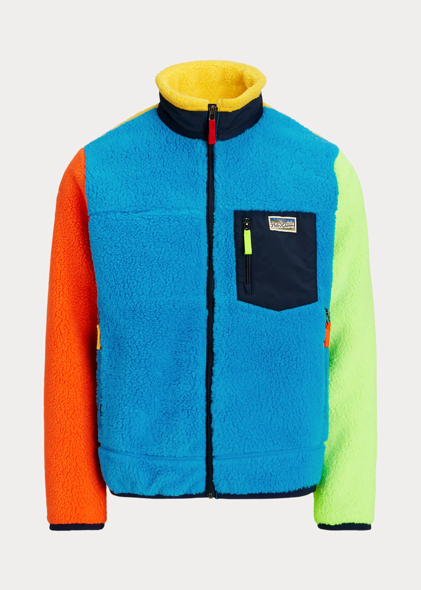 Color-Blocked Pile Fleece Jacket