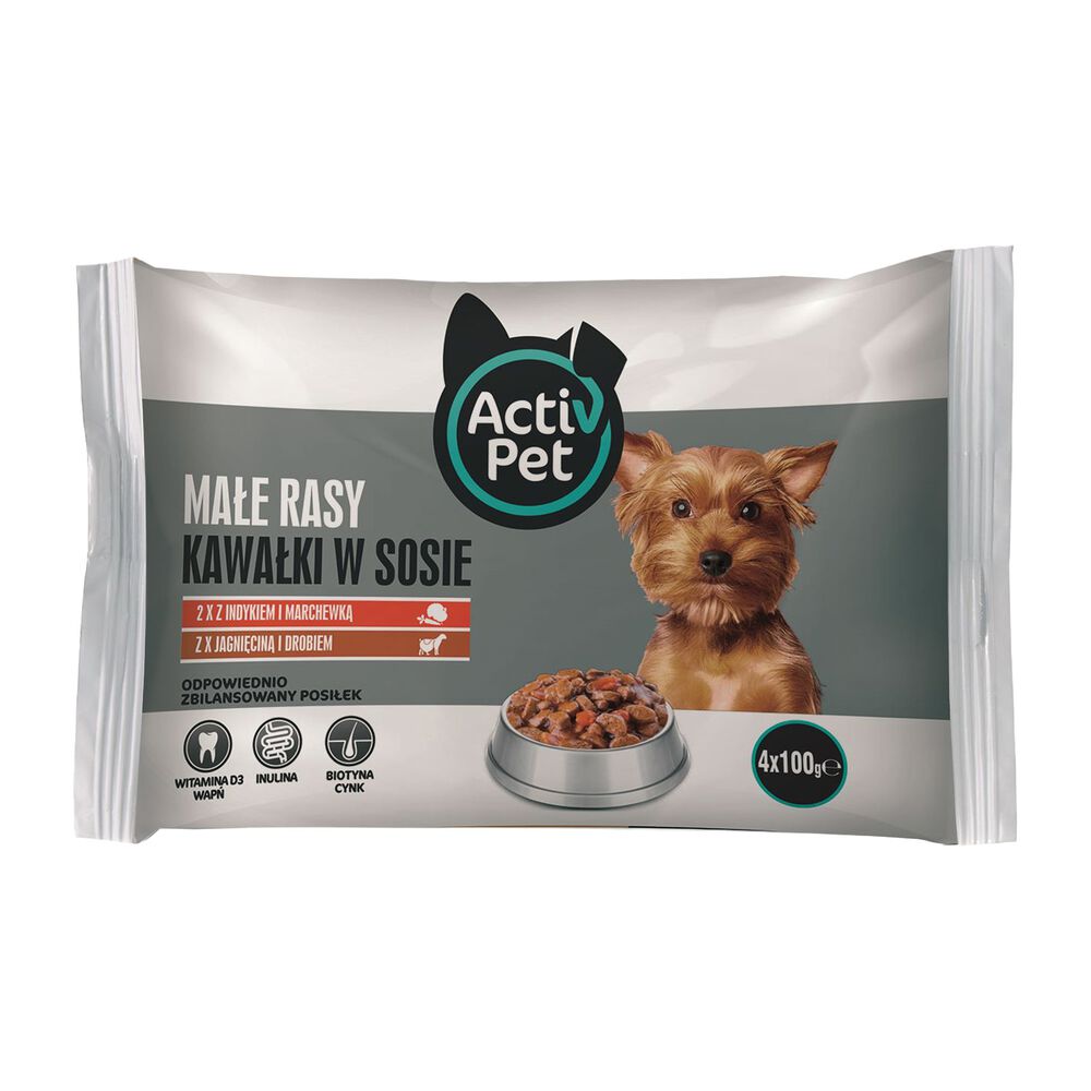 ACTIV PETMokra karma dla psów Activ Pet, saszetki, mix smaków, 72 x 100 g