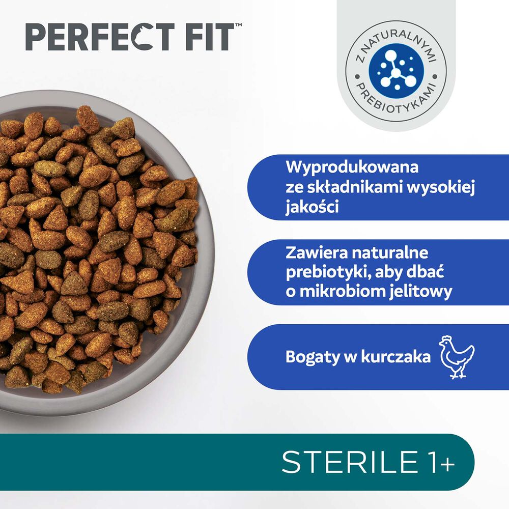 PERFECT FIT Sucha karma Perfect Fit Sterile 1+, dla dorosłych kotów, 7 kg