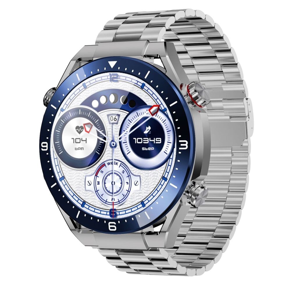 ECOWATCH Smartwatch Ecowatch 1, 3 wymienne paski, srebrny