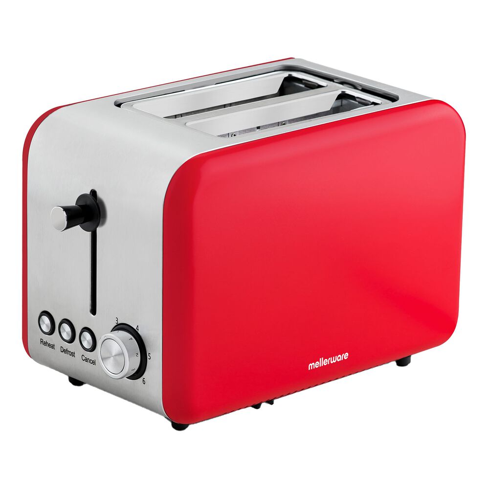 MELLERWARE Toster Mellerware Crispy, 850 W, z funkcją rozmrażania, czerwony
