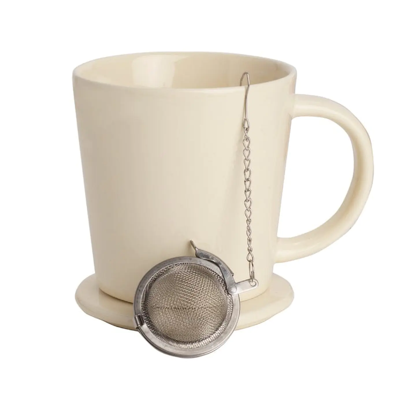 Cream Tea Mug with Infuser and Lid