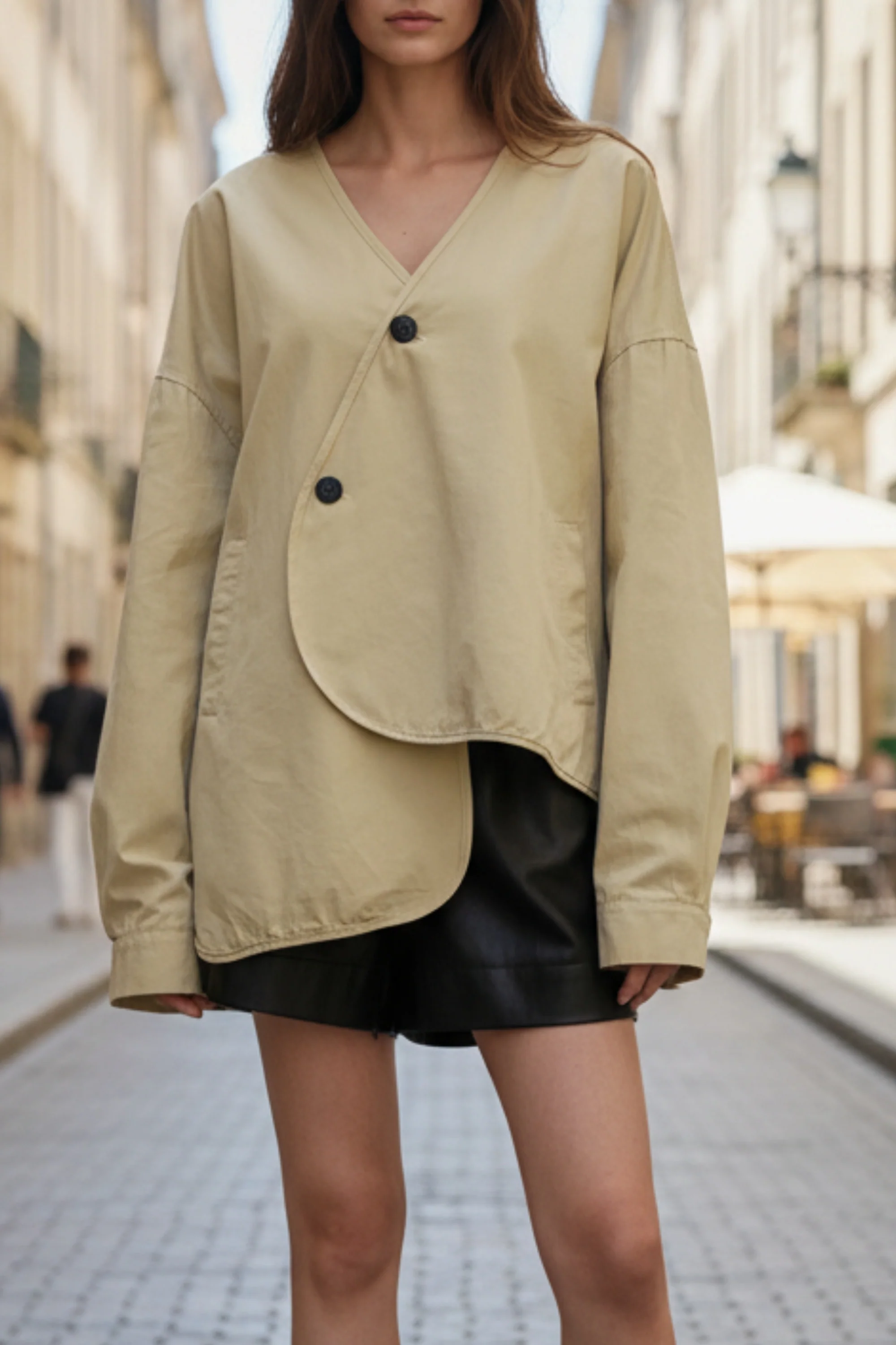 Cream Dream Street Wrap Shirt