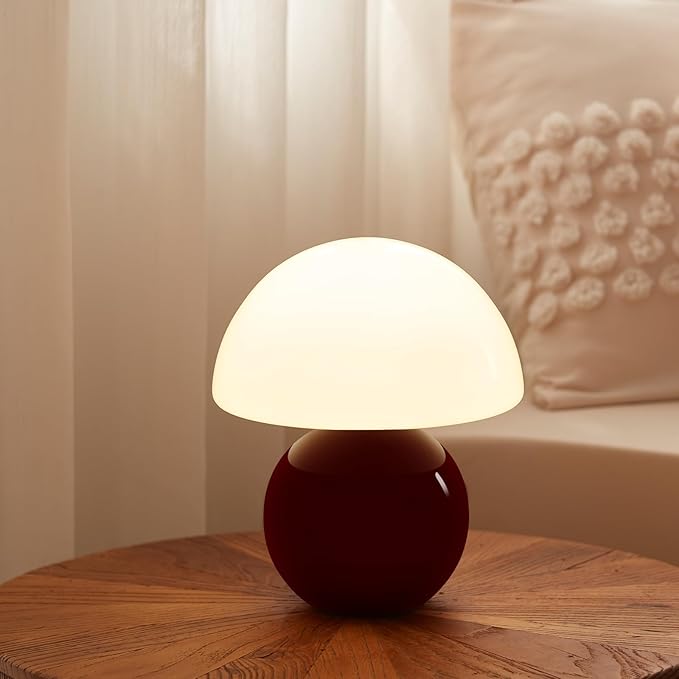 DESIGNLUME Mushroom Lamp Table Lamp for Bedroom