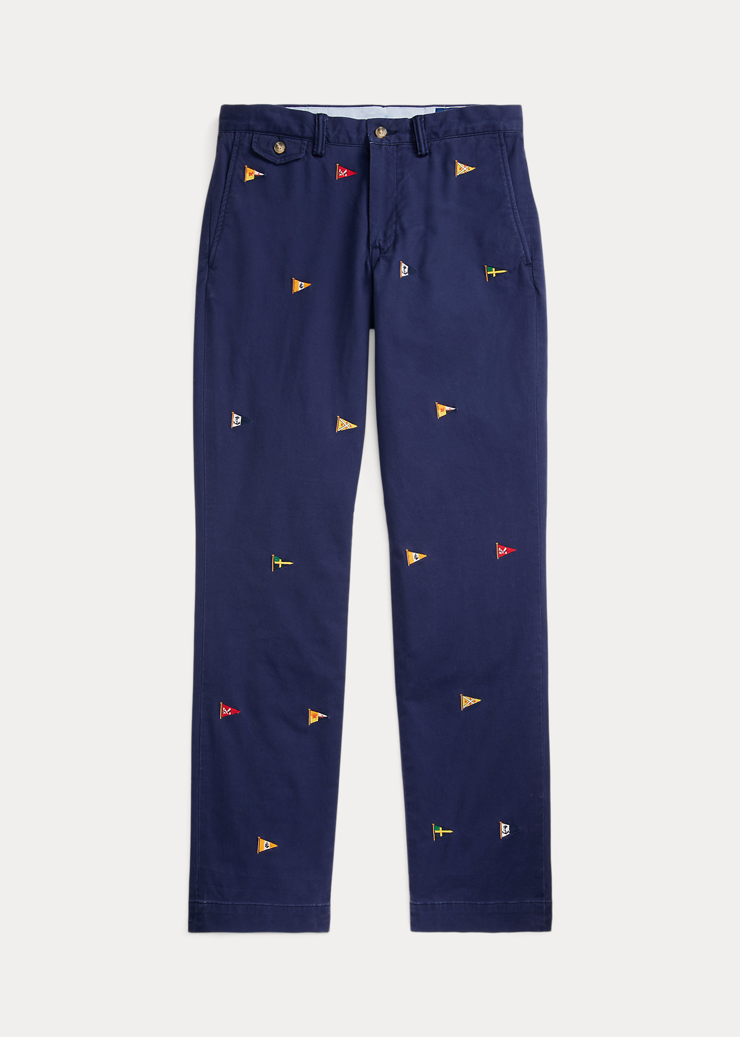 Stretch Straight Fit Embroidered Pant