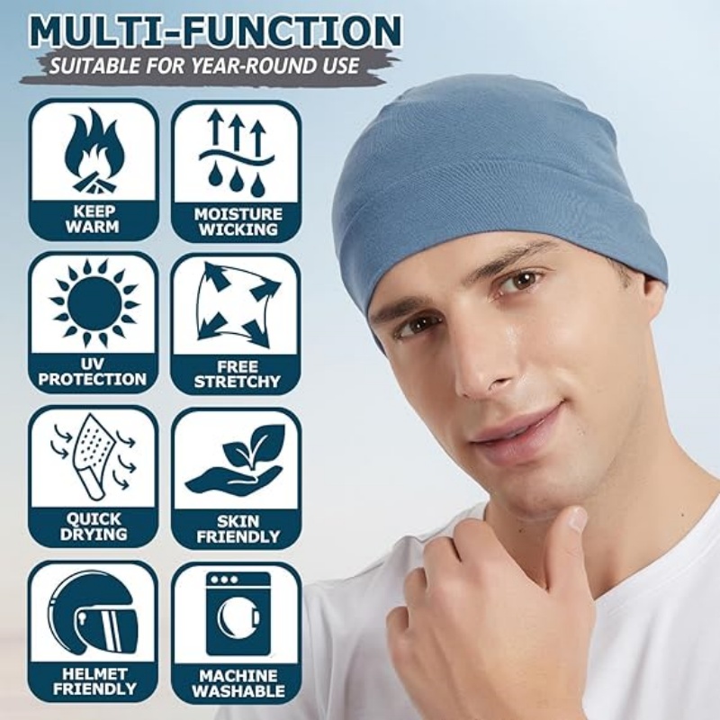 Headshion Cotton Skull Caps for Men Women