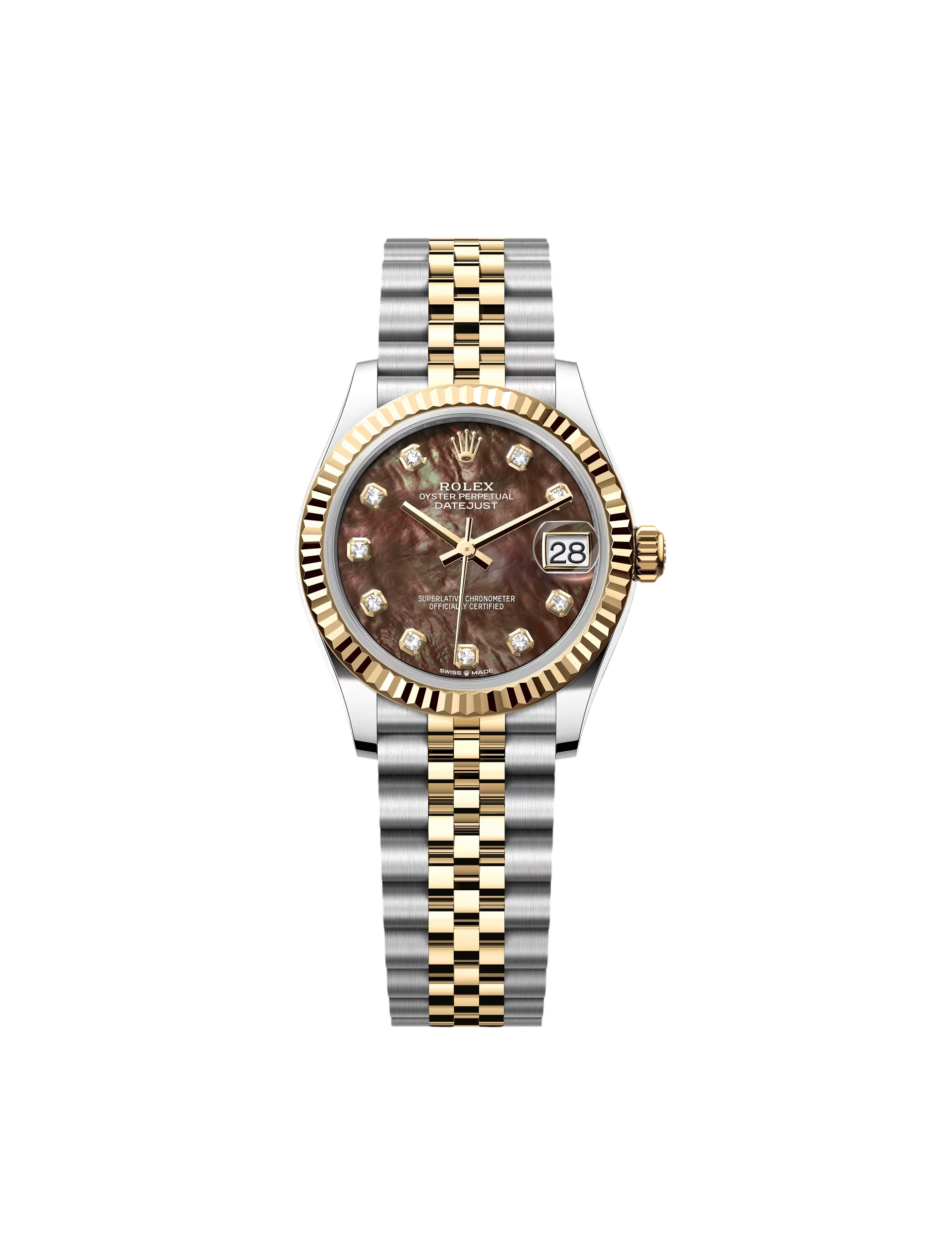 [2026 Mirror Grade]RLX Datejust m278273-0023/0024 31mm Black Mother-of-Pearl Dial Stainless Steel and Yellow Gold Oyster Watch