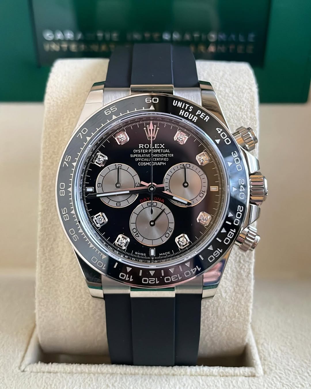[2026 Mirror Grade]Daytona White Gold / Ceramic / Black / Diamond-Set / Oysterflex  m126519ln-0004