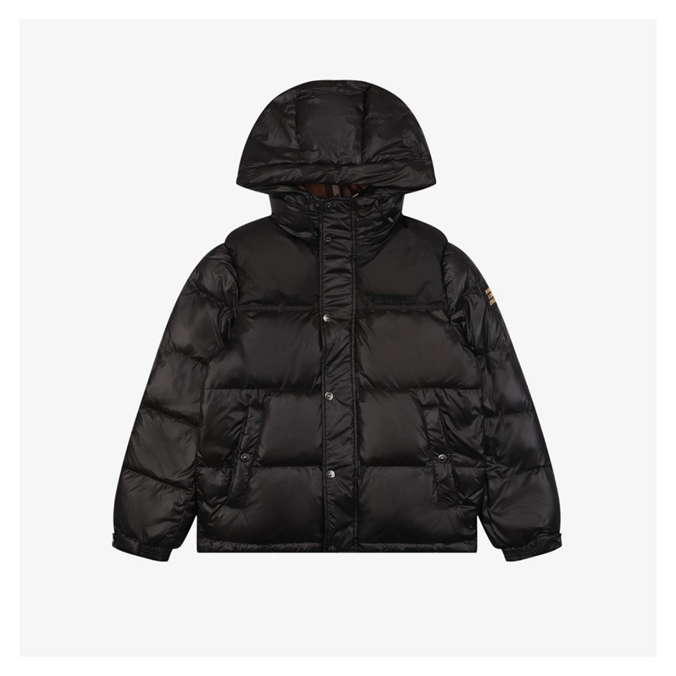 BBry Matte Hooded Down With Arm Patch Jacket # 2505