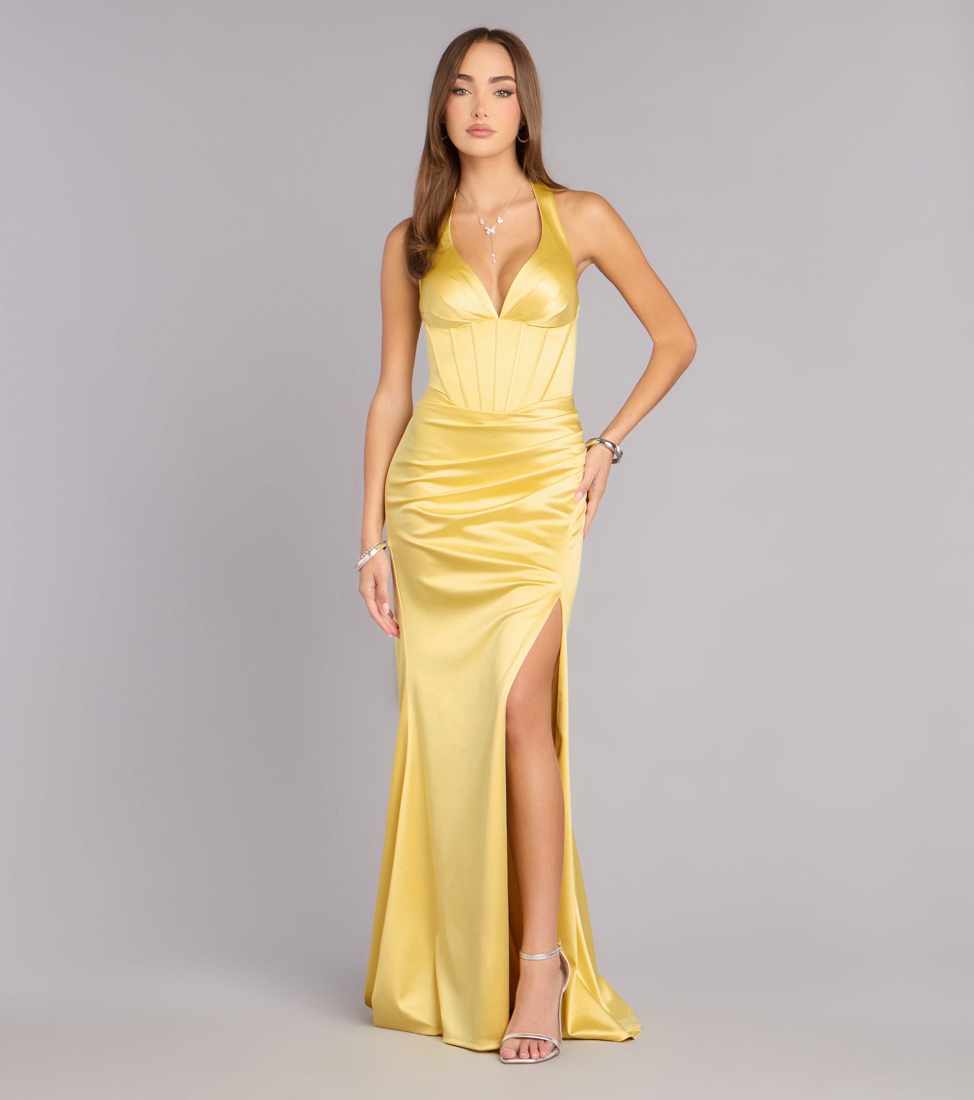 Jaycee Satin Corset Mermaid Dress