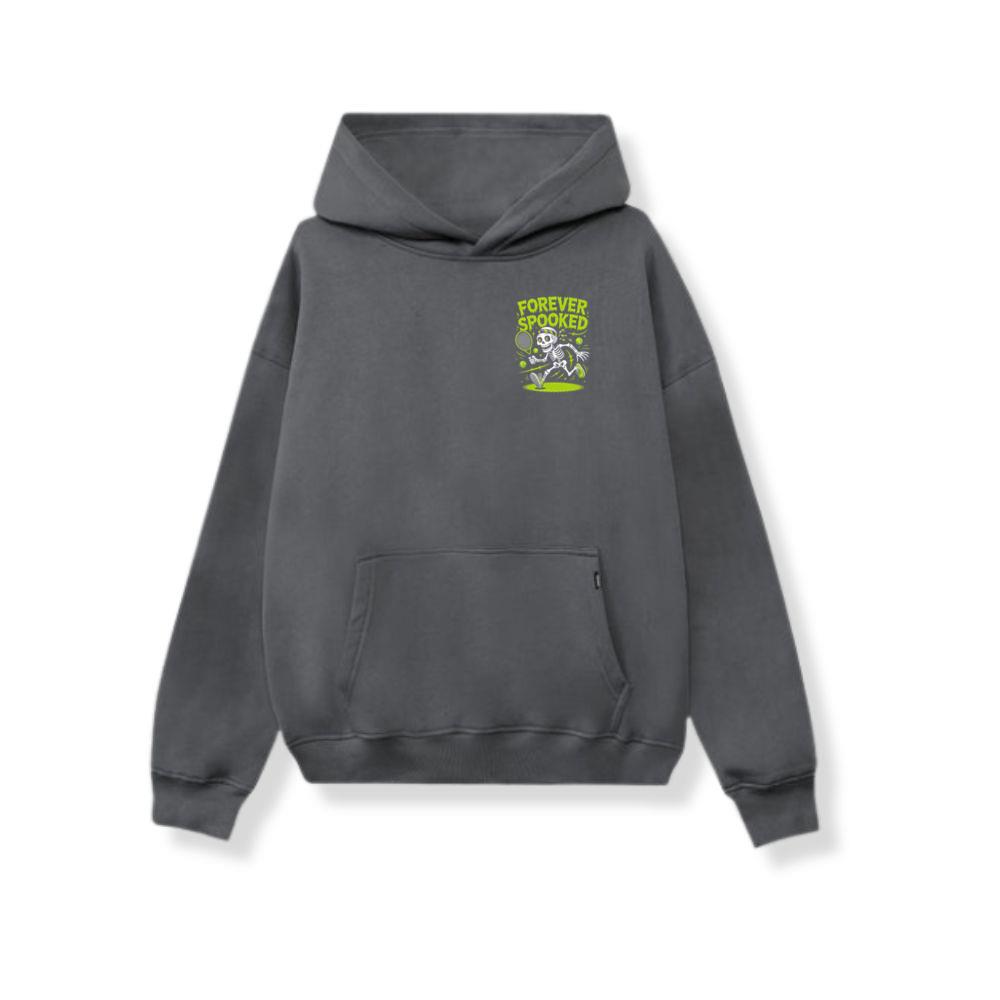 Forever Spooked Skeleton Tennis Funny Graphic Hoodie