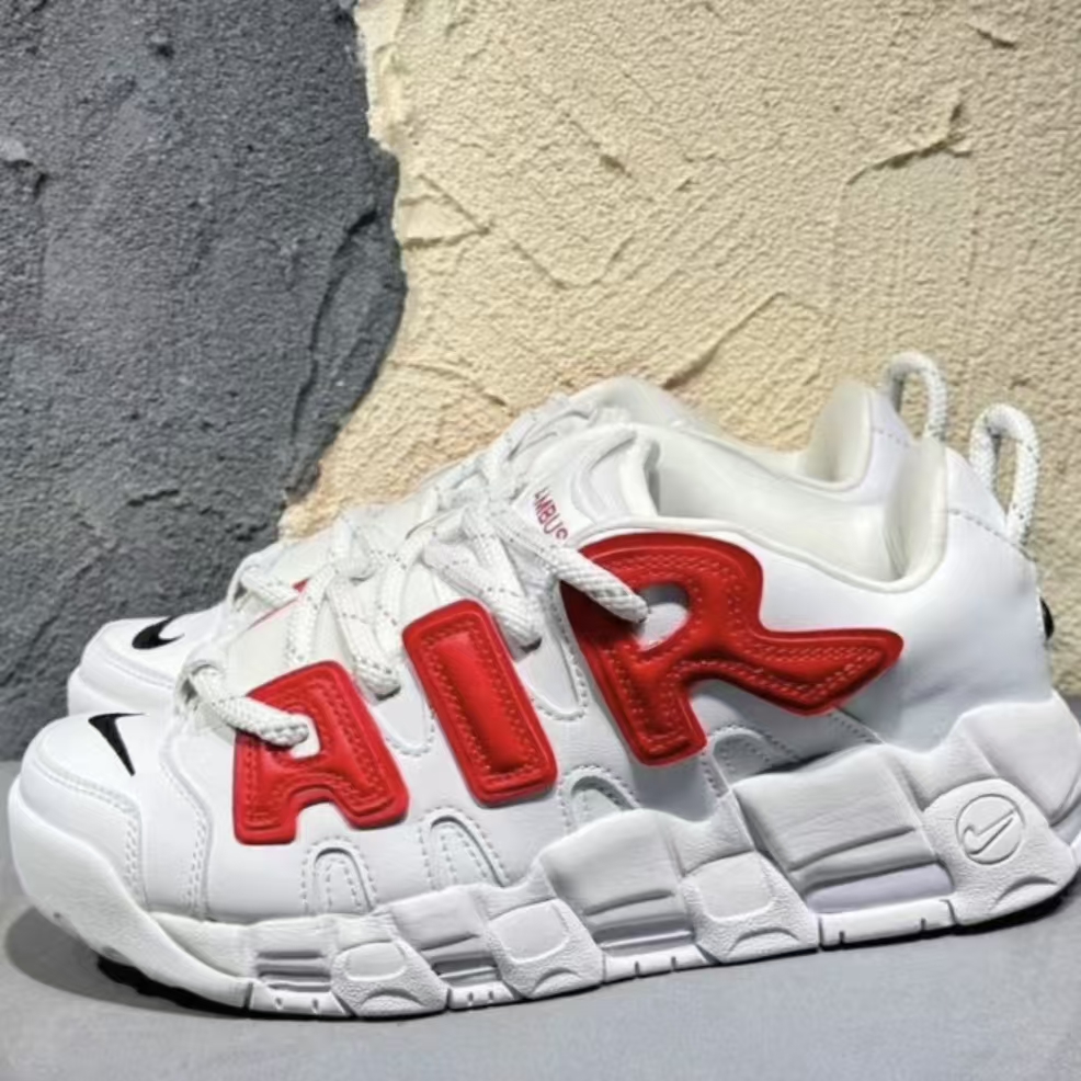 Nike Air More Uptempo Low White Red