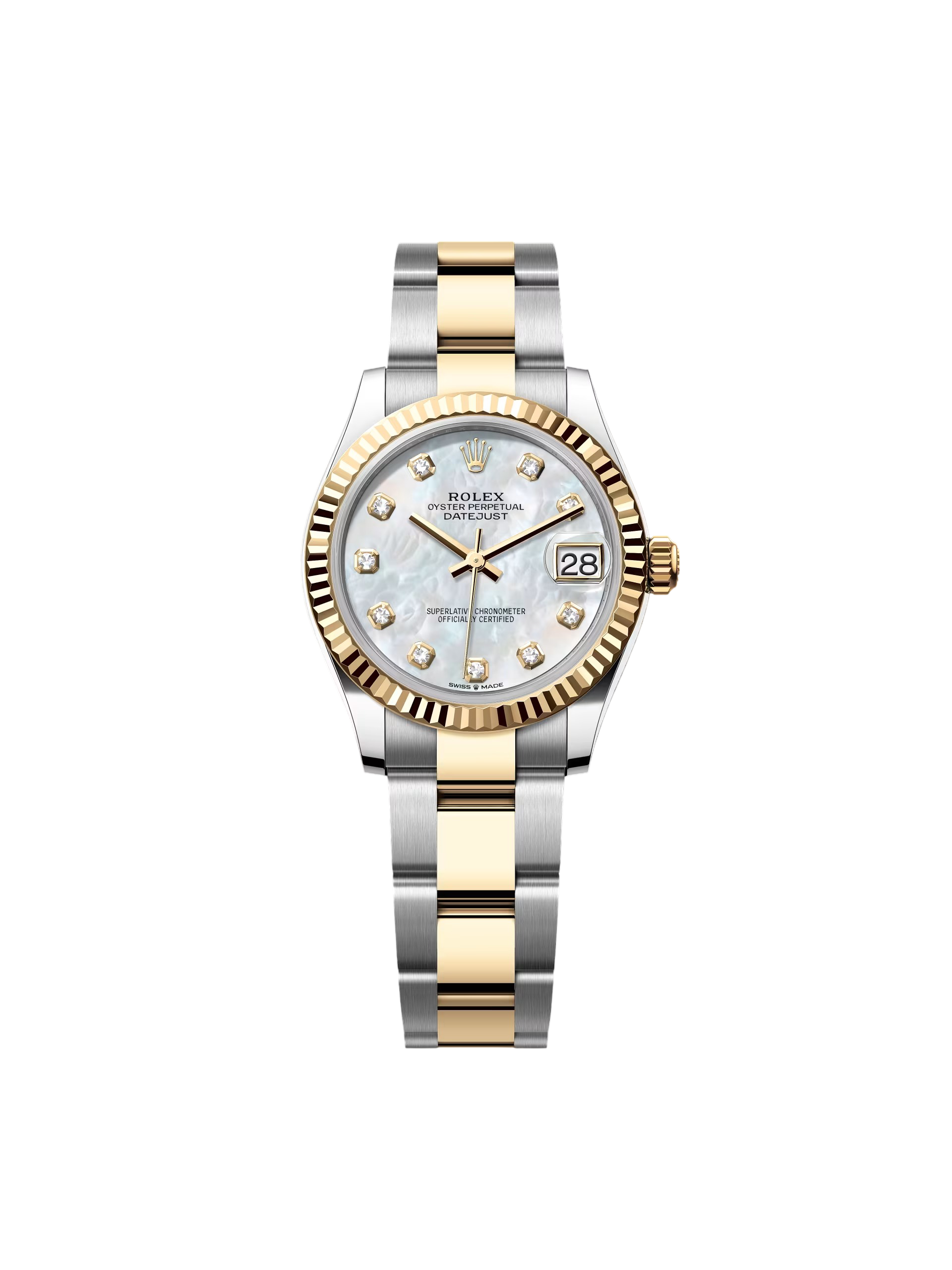 [2026 Mirror Grade]RLX Datejust m278273-0027/0028 31mm White Mother-of-Pearl Dial Stainless Steel and Yellow Gold Oyster Watch