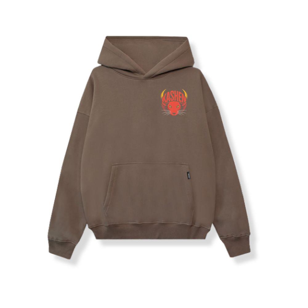 Kashen Cat Head Retro Graphic Design Hoodie