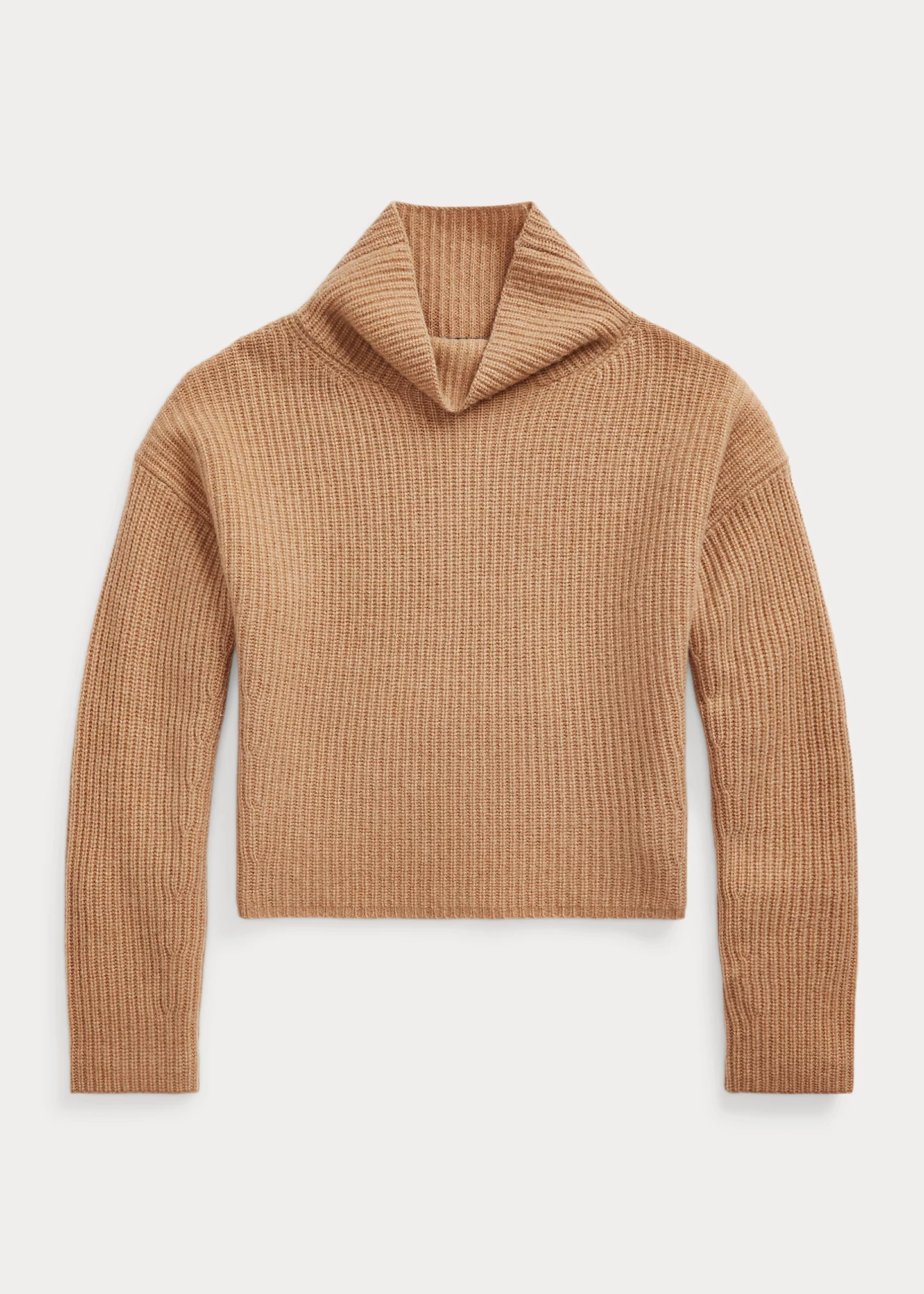 Ribbed Wool-Cashmere Mockneck Sweater