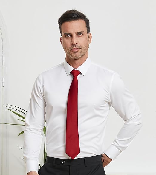 JERMYN Men's Ties Solid Color Formal Neckties 3.15