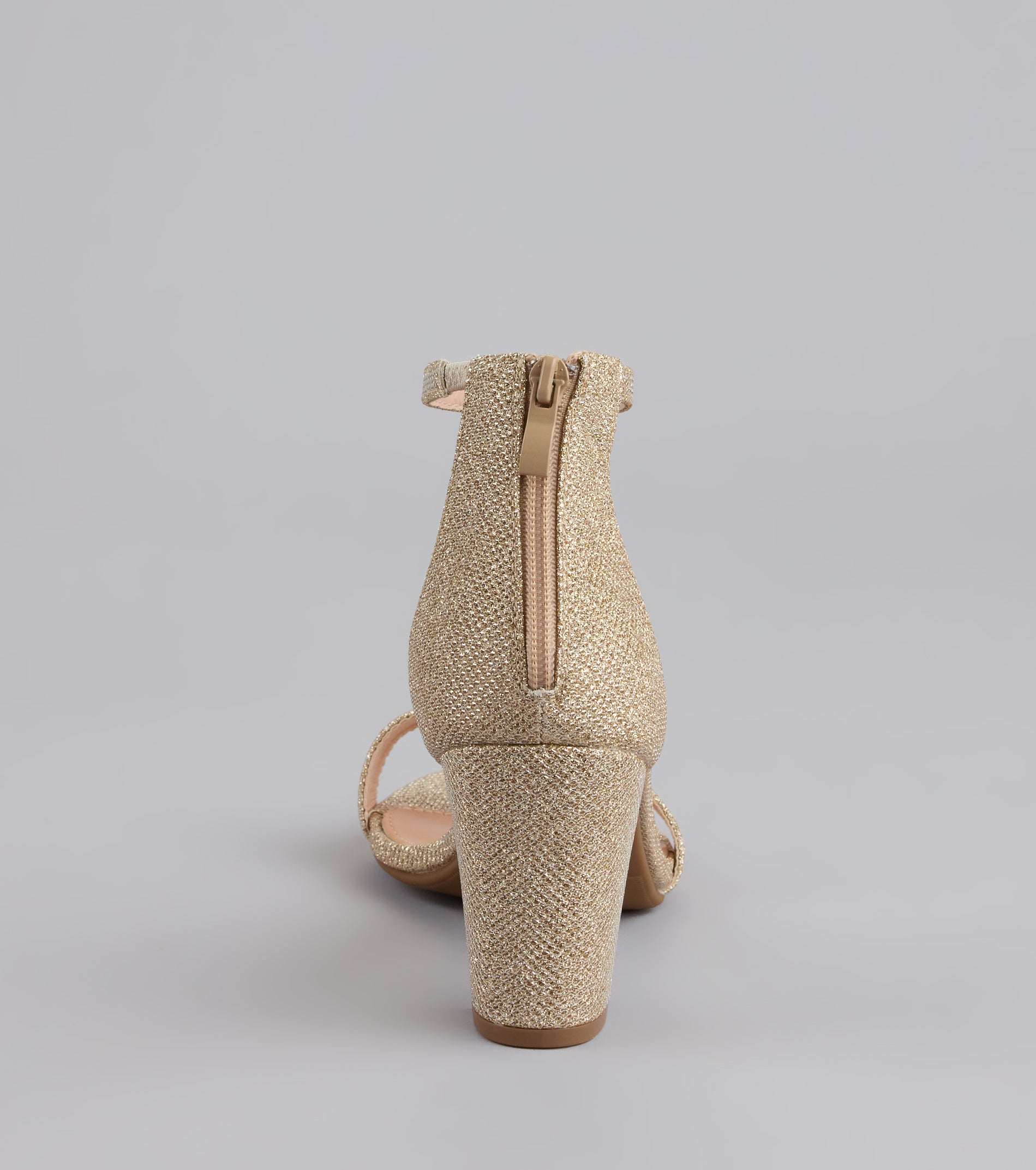 Cue The Compliments Glitter Block Heels