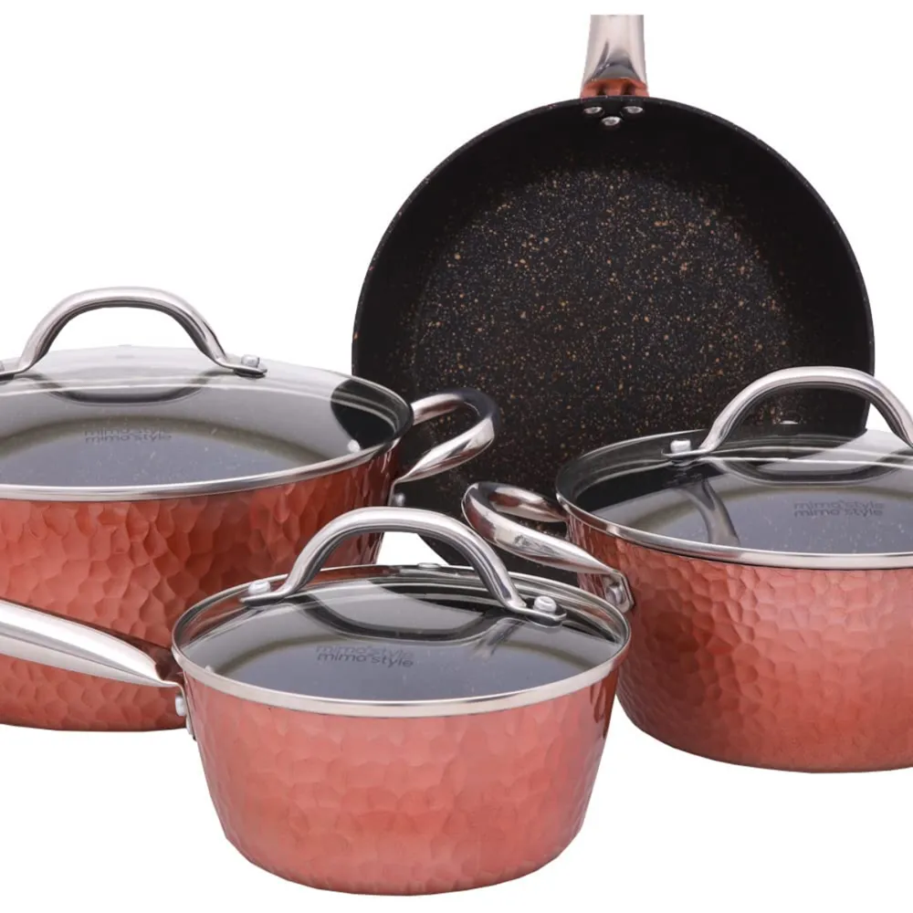 Mimo Style Bronze 4-Piece Aluminum Induction Cookware Set