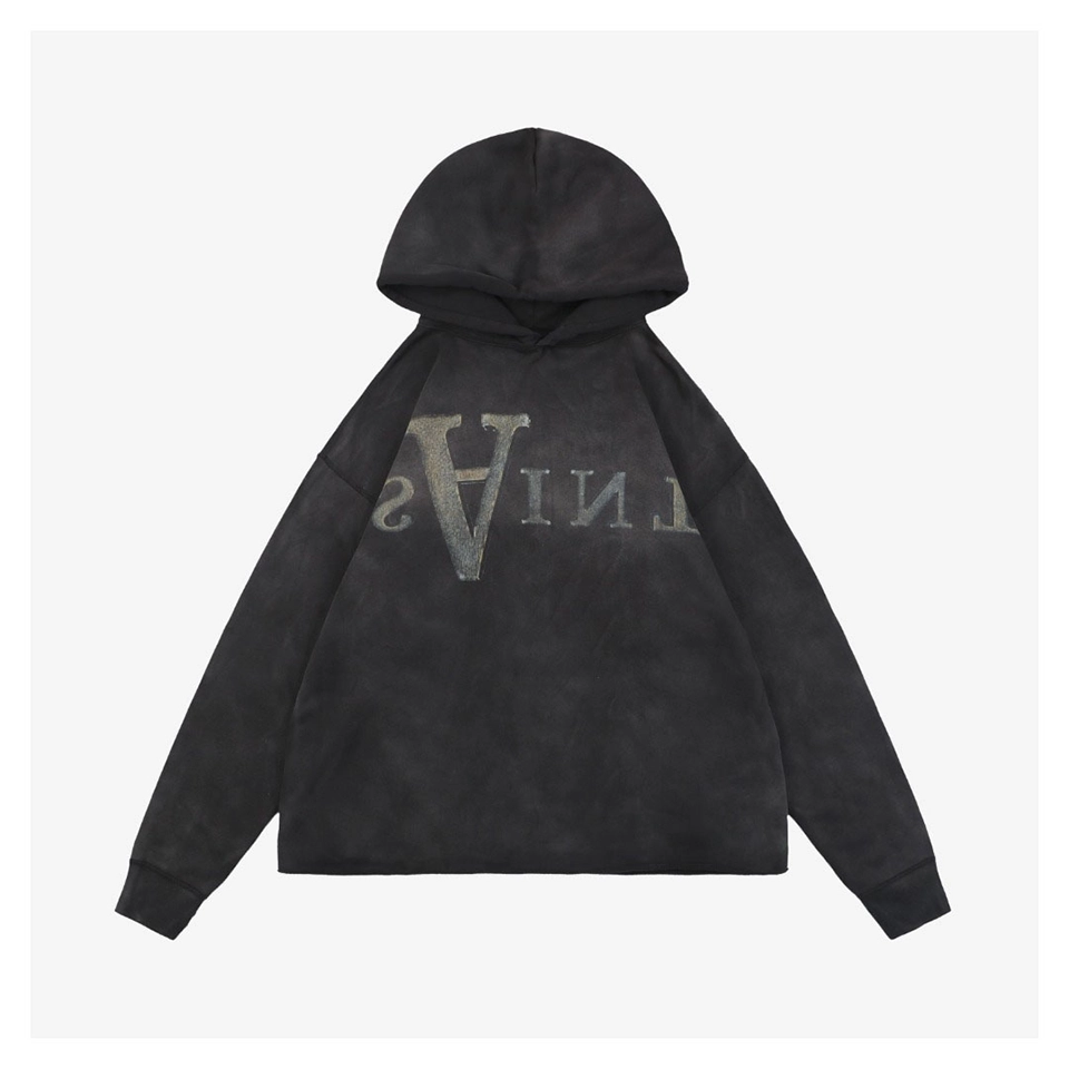 Saint Michael Anarchy Madonna Distressed Printed Hoodie