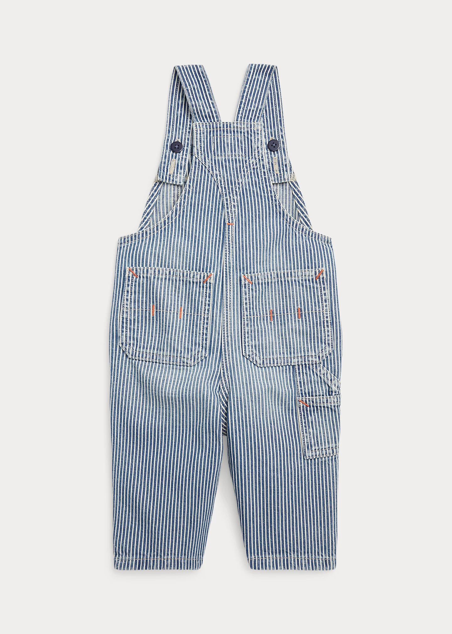 Striped Cotton Denim Overall