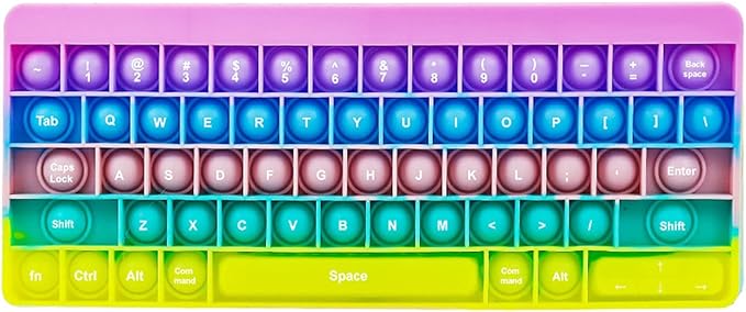 Push Toy Pop Bubble Fidget Sensory Toys Push It Pop Fidget Toys Macaron Keyboard Shape