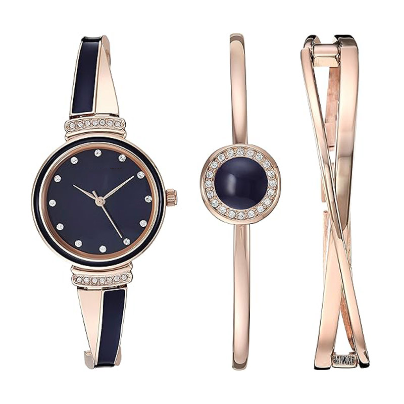 KINDWIN Luxury crystal-embellished watch and bracelet set