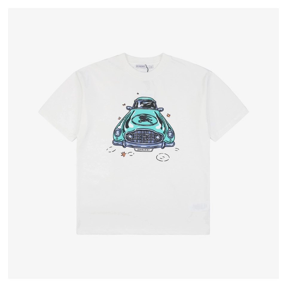 BBry Vintage Car Graphic Print T-Shirt (Black/White)