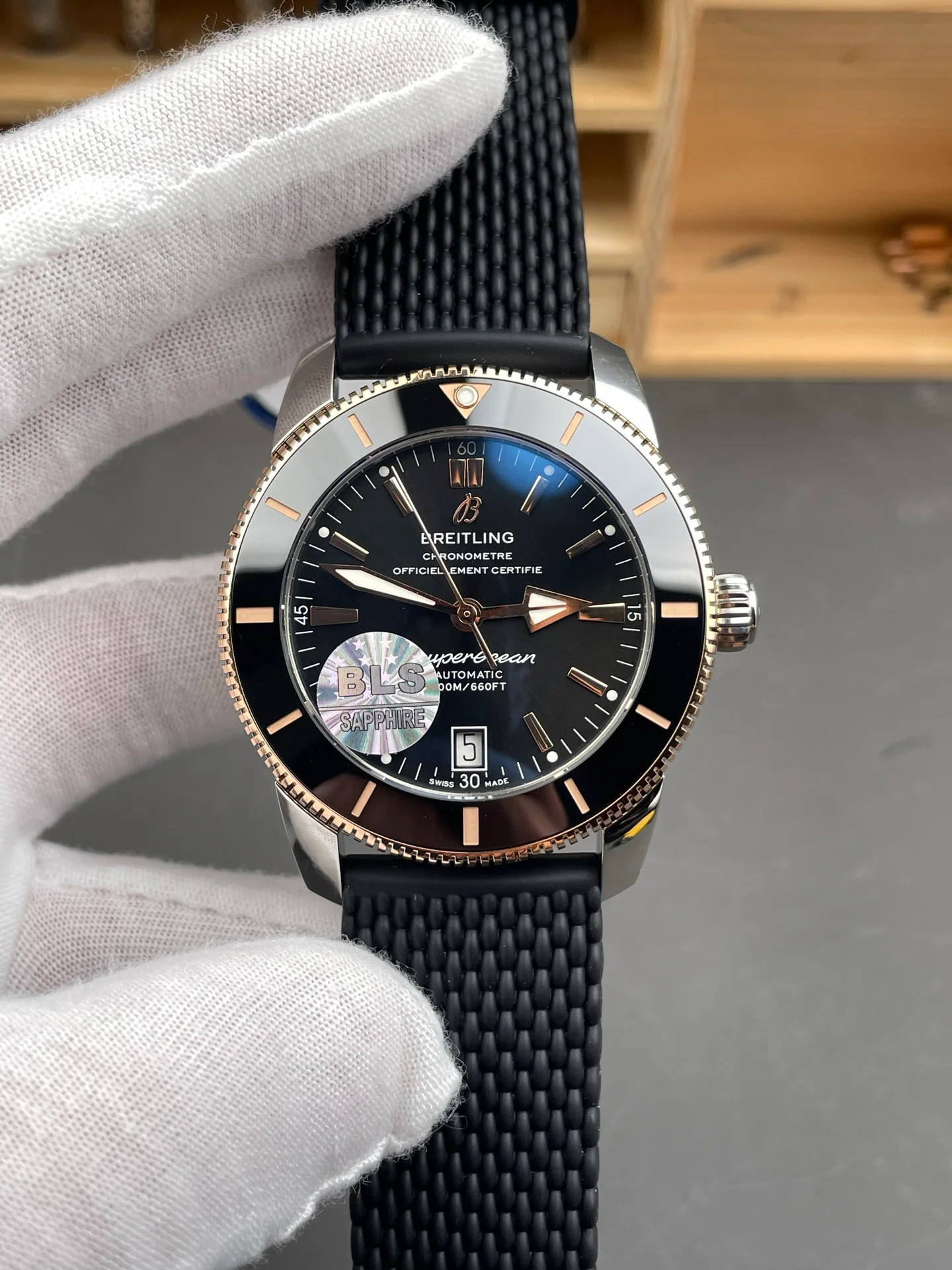 Superocean Heritage Rose Gold Bezel Black Dial