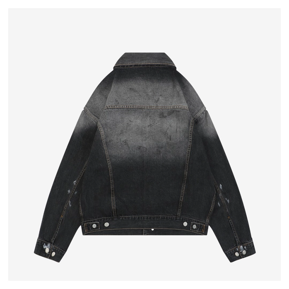 Acne Studios Washed Paint-Splatter Denim Jacket