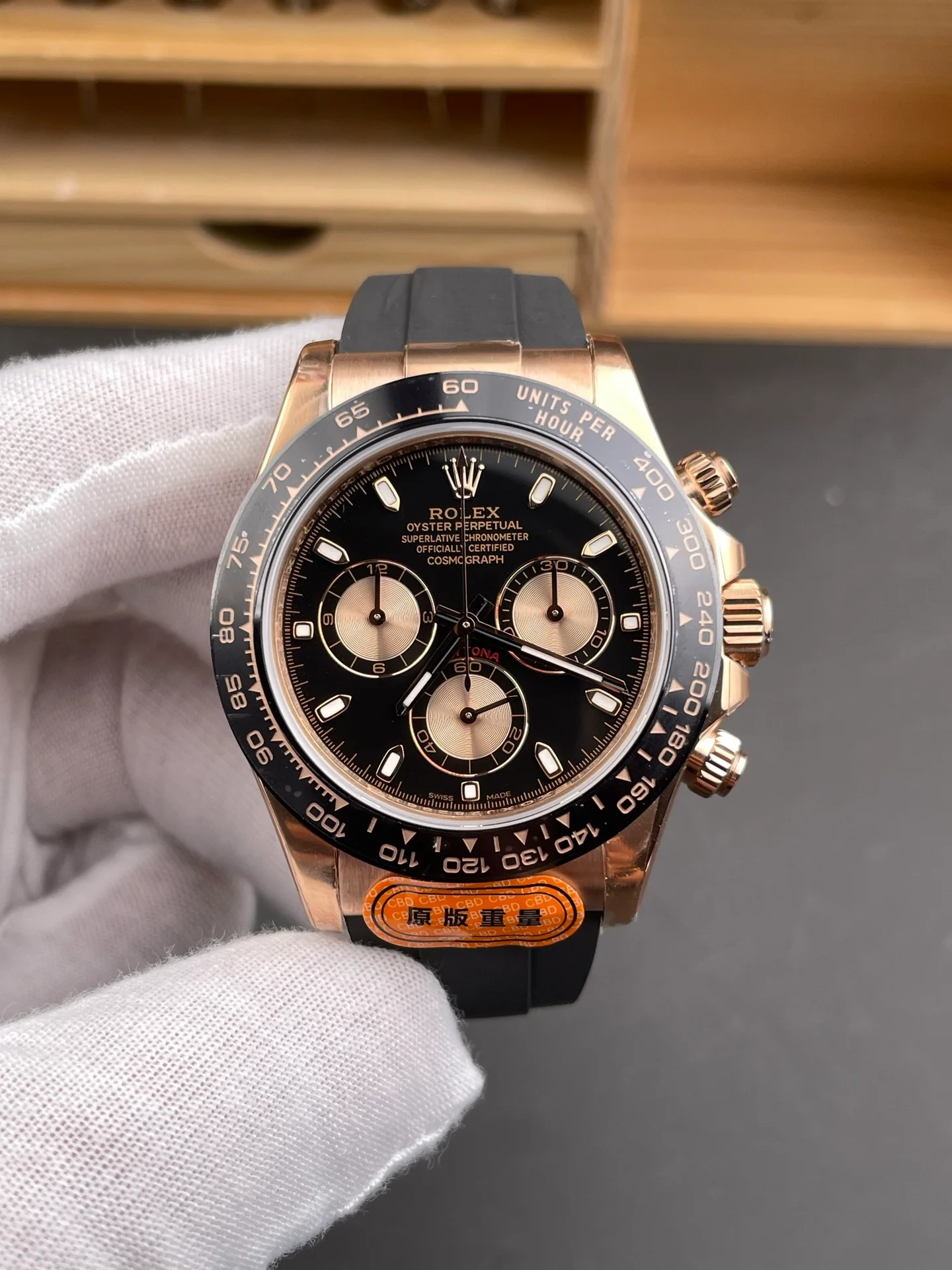 Black Warrior Daytona Rose Gold Black Dial