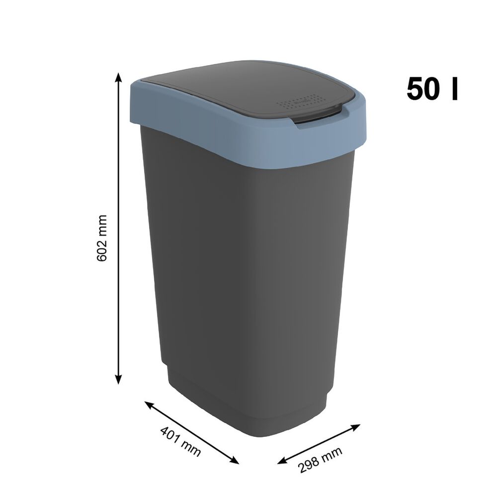 ROTHO Kosz na śmieci Rotho Twist, swing, 50 L, niebieski