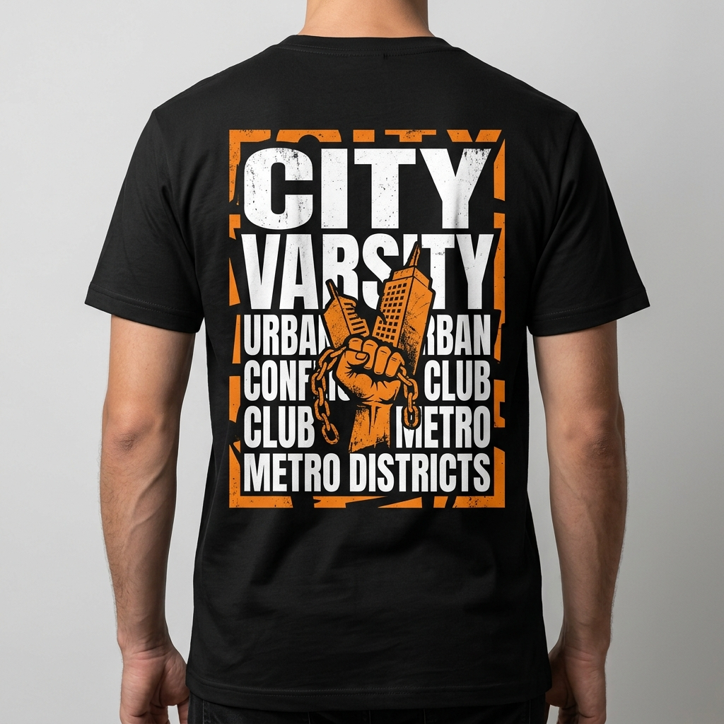 City Varsity Tee, Vintage Athletic Graphic T-Shirt, Unisex Streetwear Shirt CityTee2