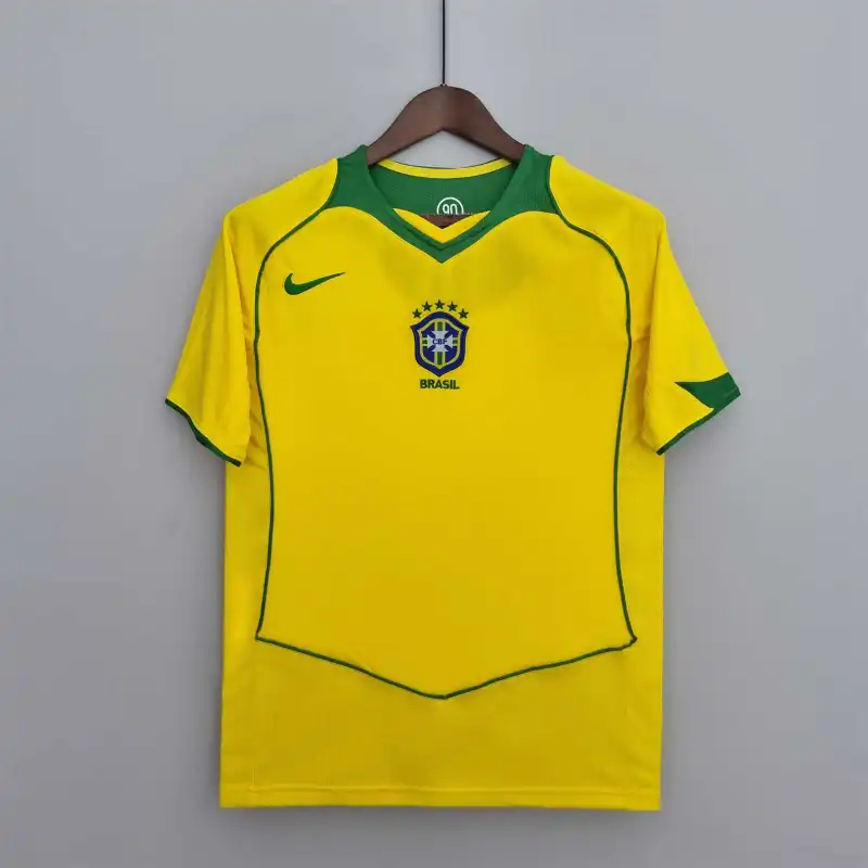 Brazil Retro Jersey Custom Home Soccer Jersey 2004