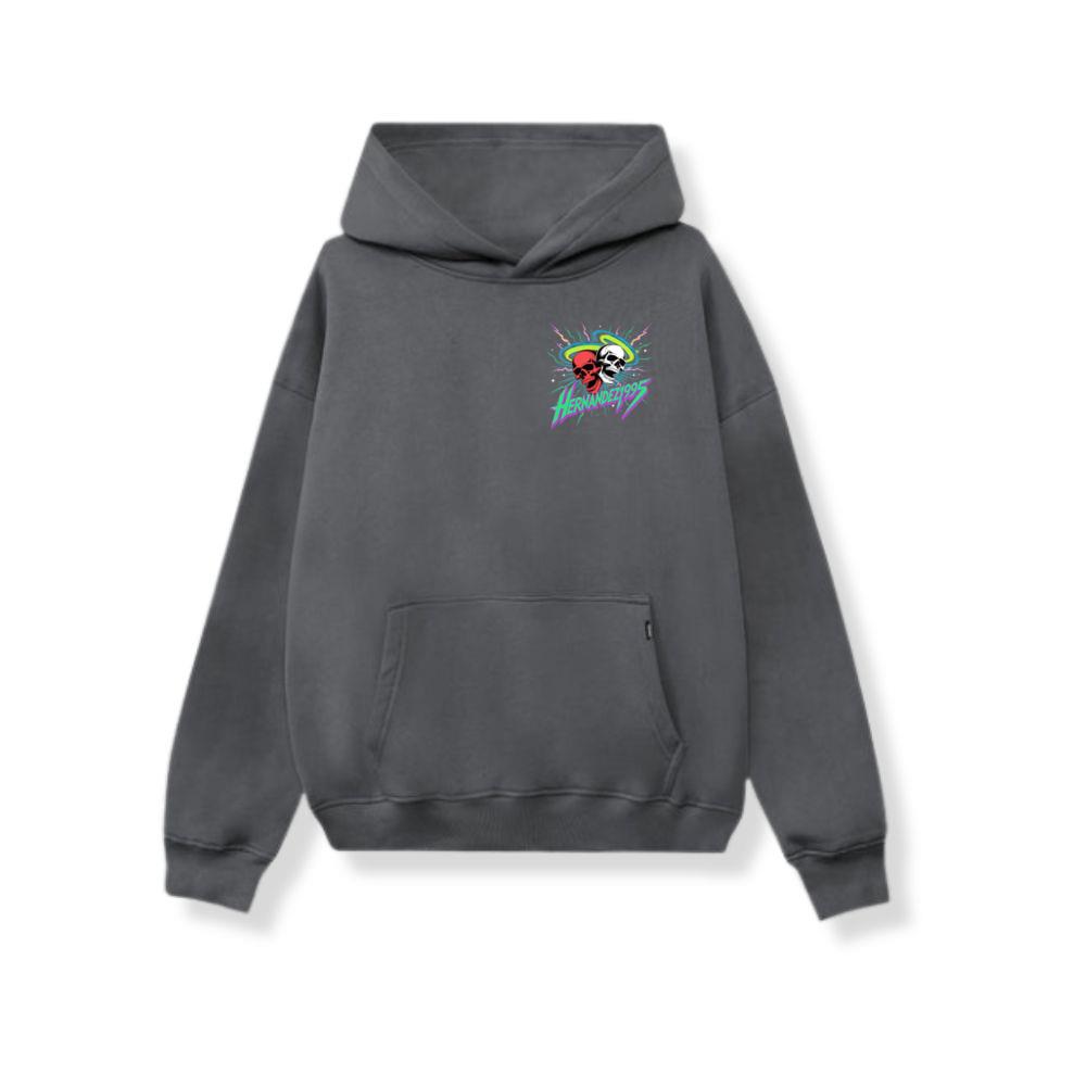 Hernandez 1995 Skull Neon Retro Graphic Hoodie